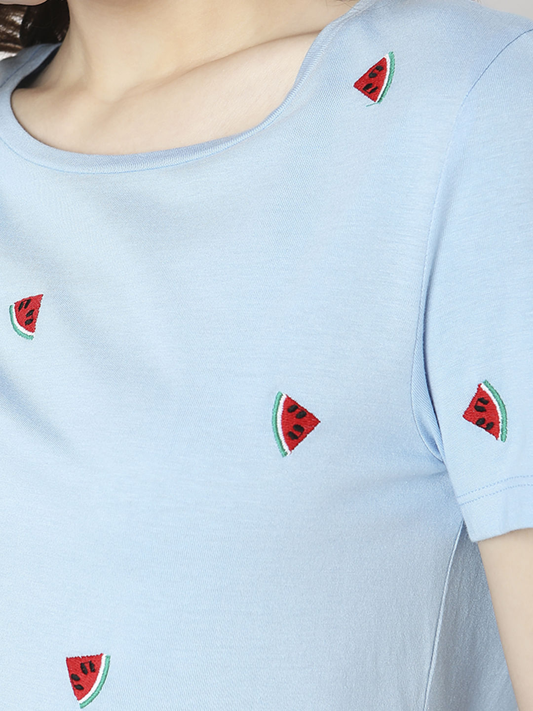 Blue Watermelon Print T-Shirt