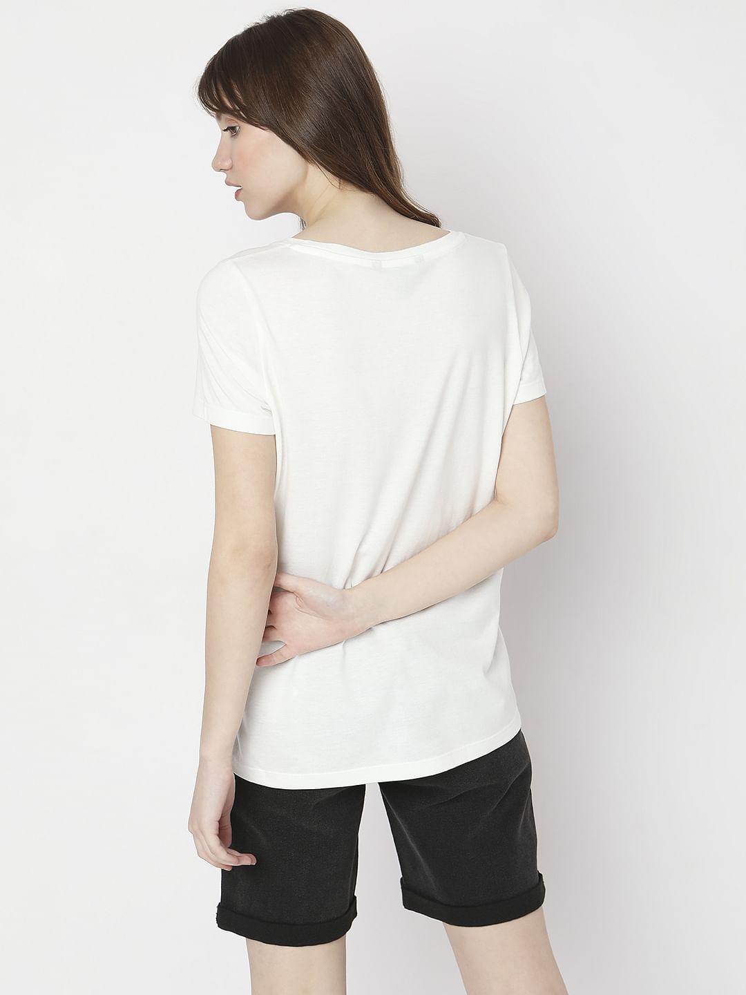 White Graphic Print T-Shirt