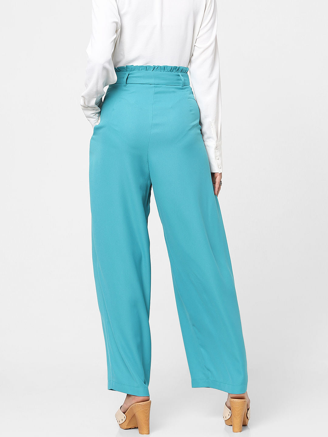 Blue Mid Rise Pants