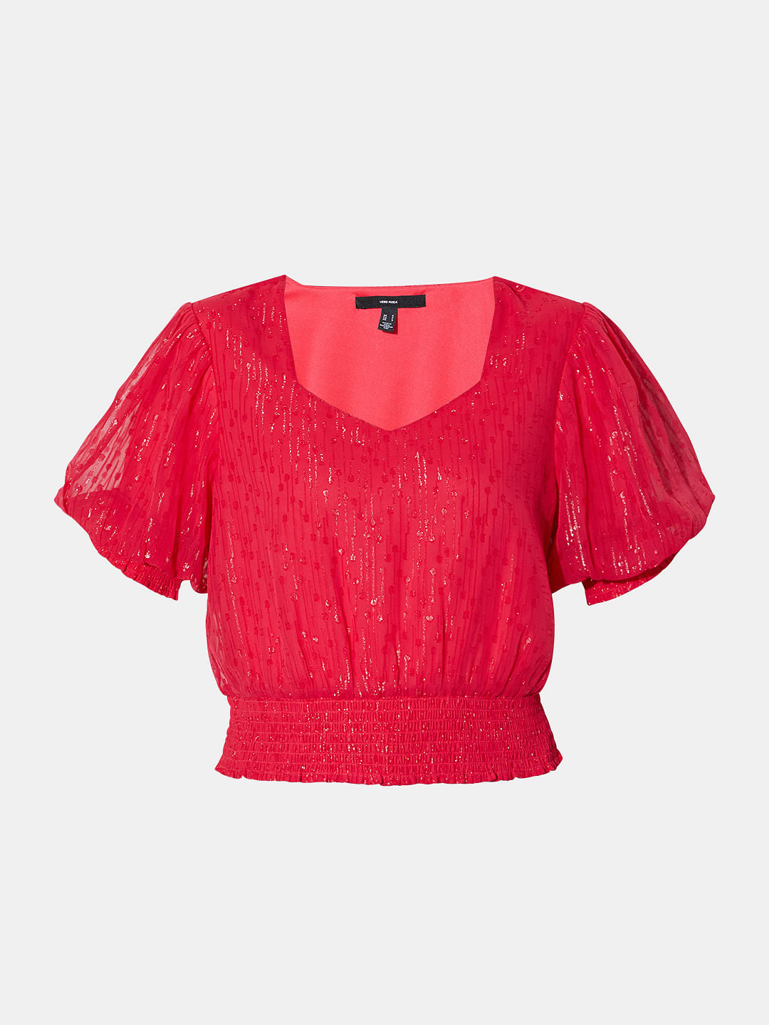 Red Shimmer Short Top