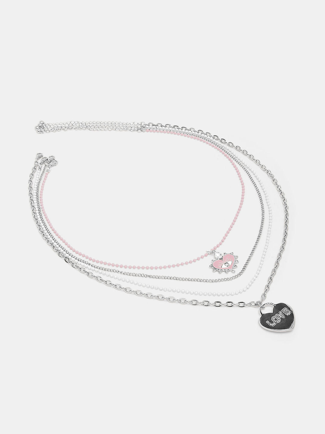 Pack Of 4 Silver Necklace