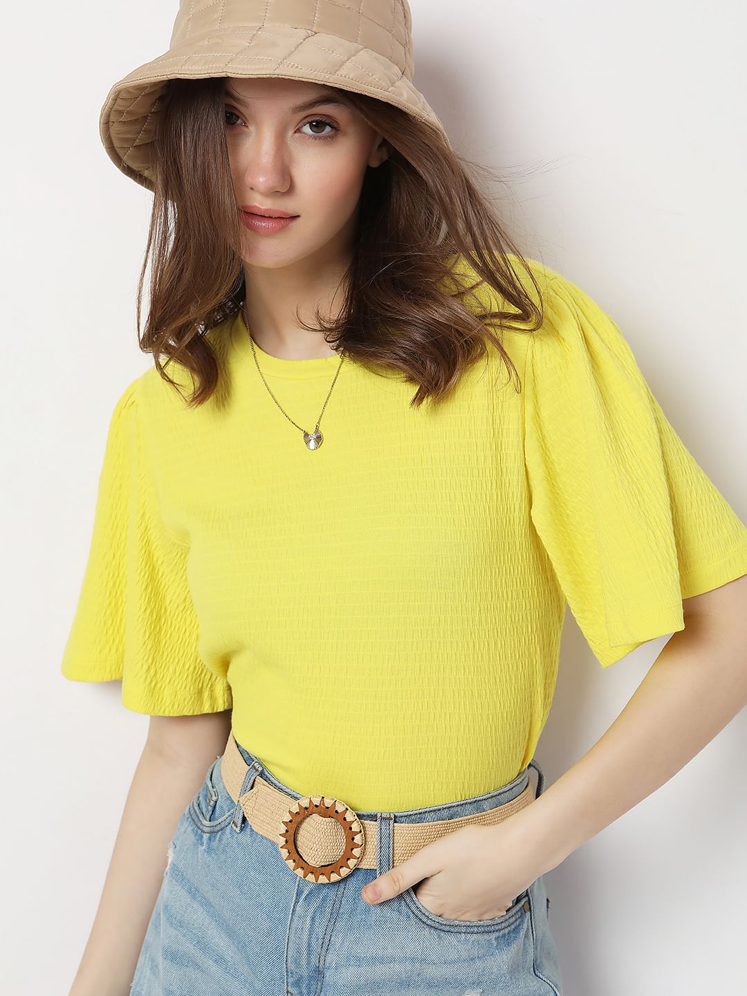 Yellow Textured Top