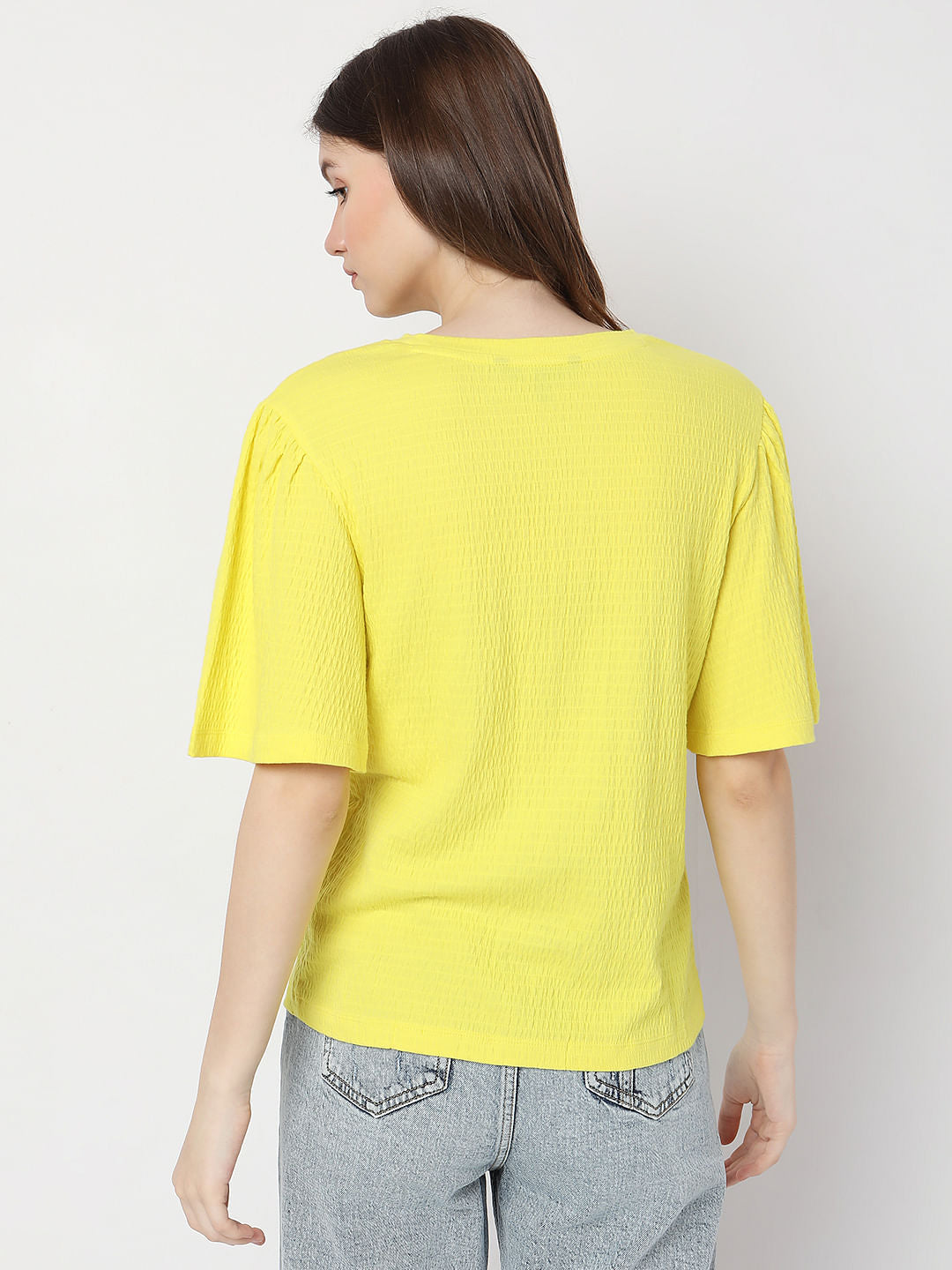 Yellow Textured Top