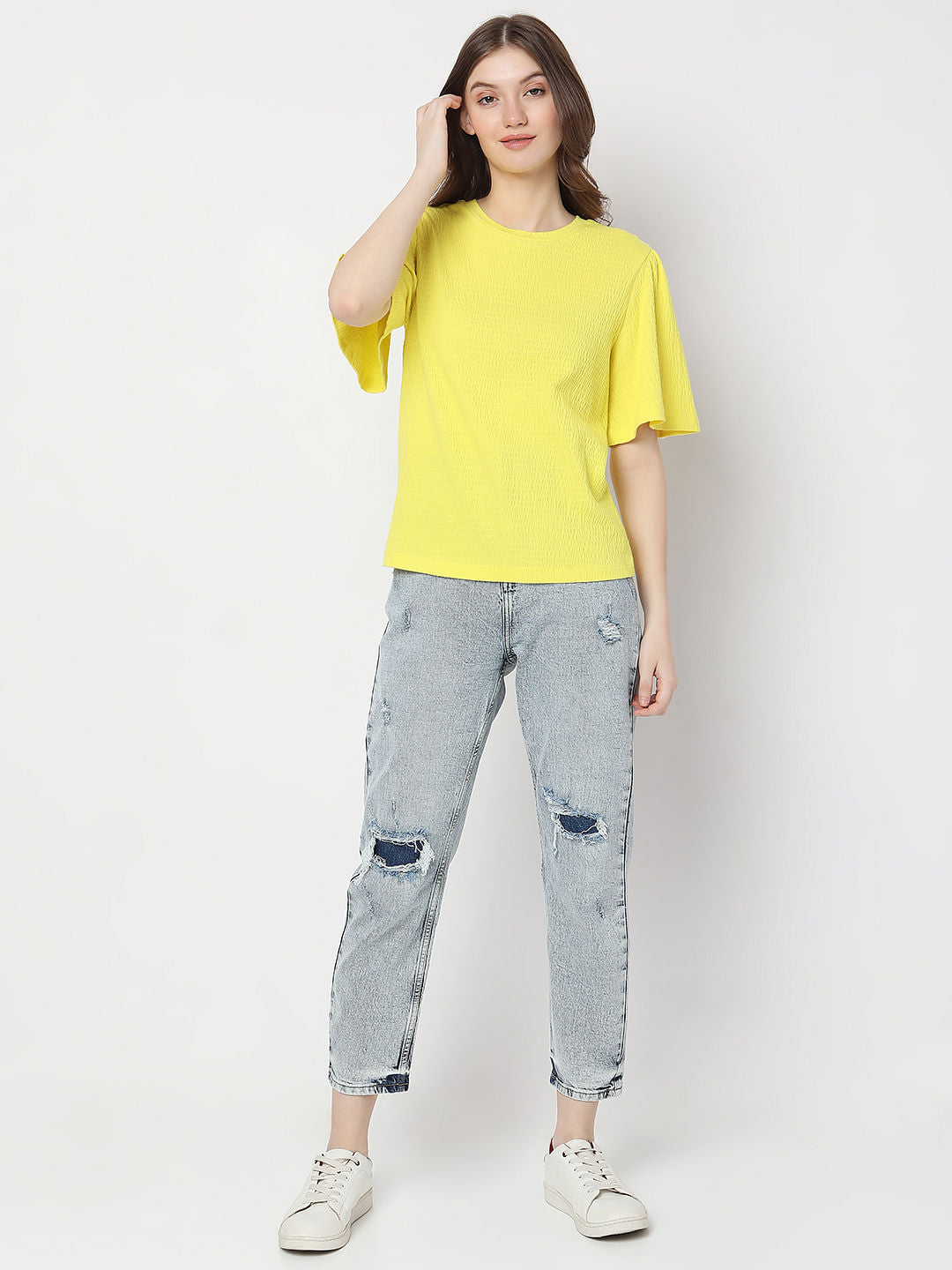 Yellow Textured Top