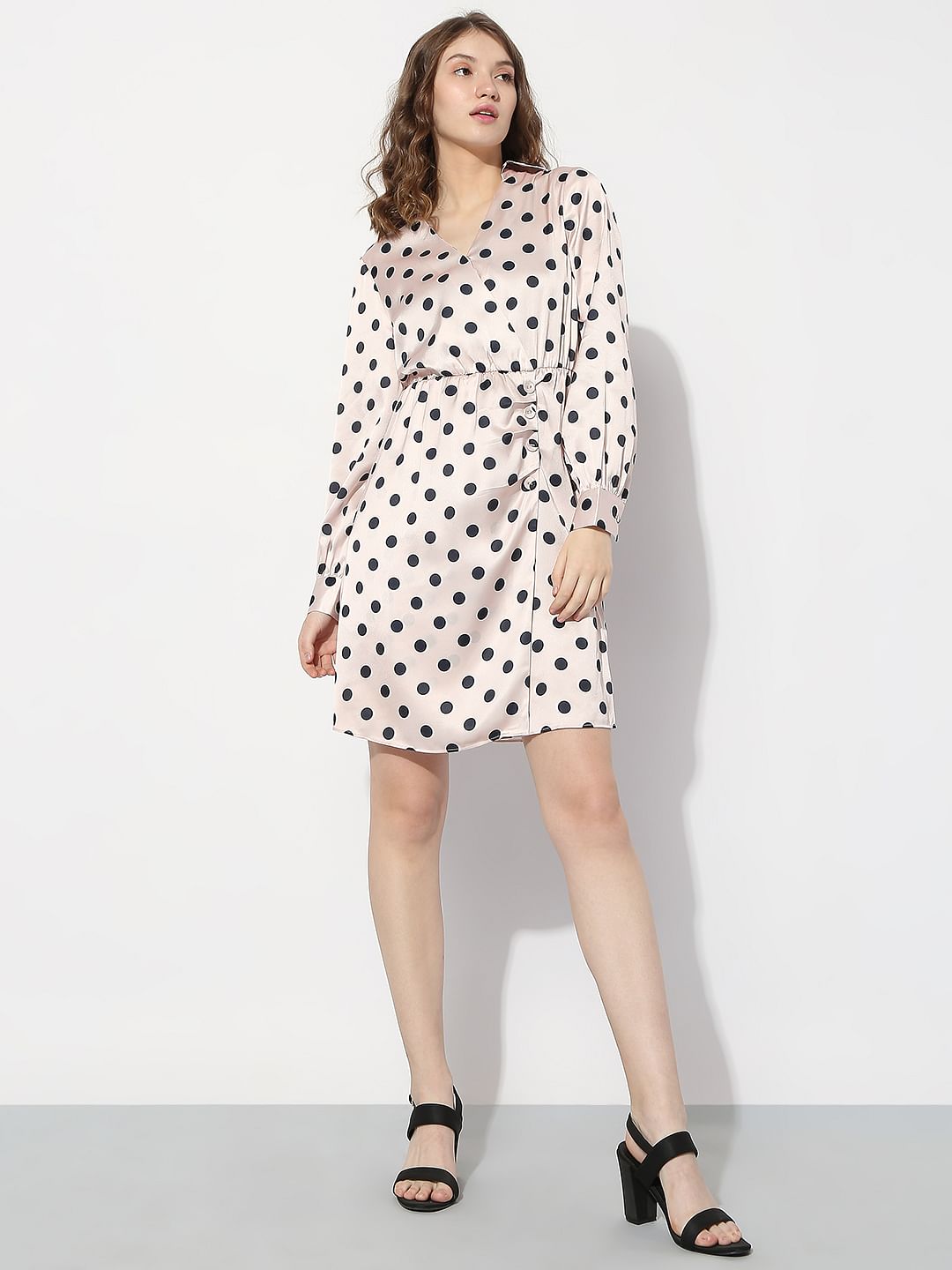 Pink Polka Dot Shirt Dress