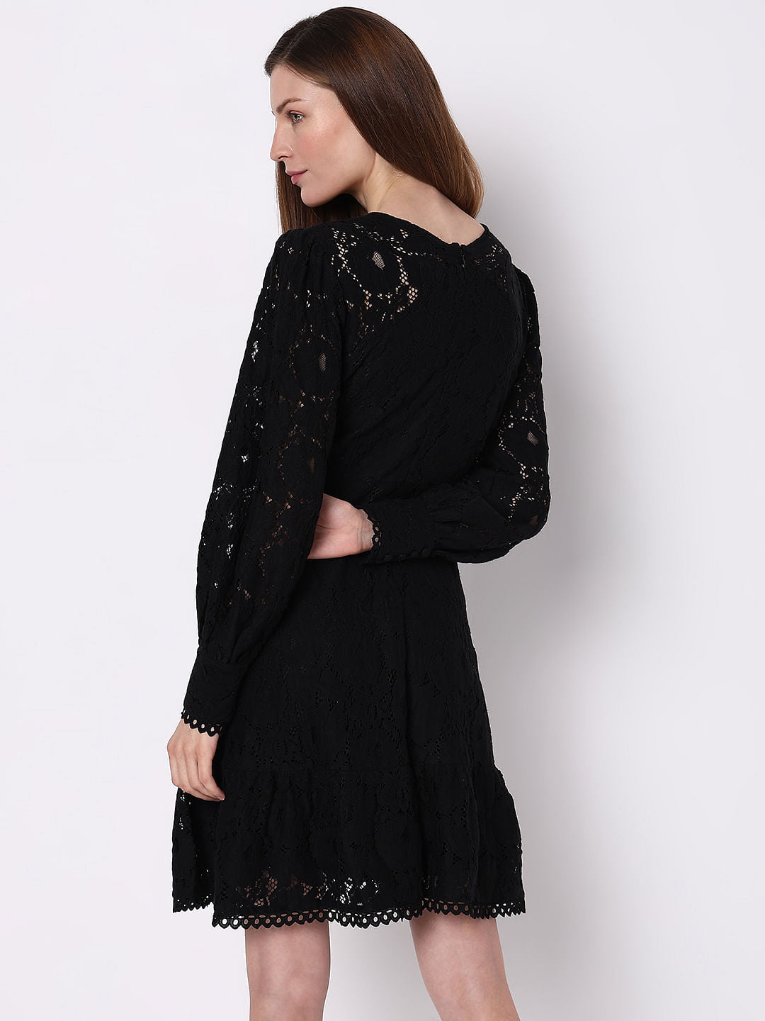 Black Lace Fit & Flare Dress