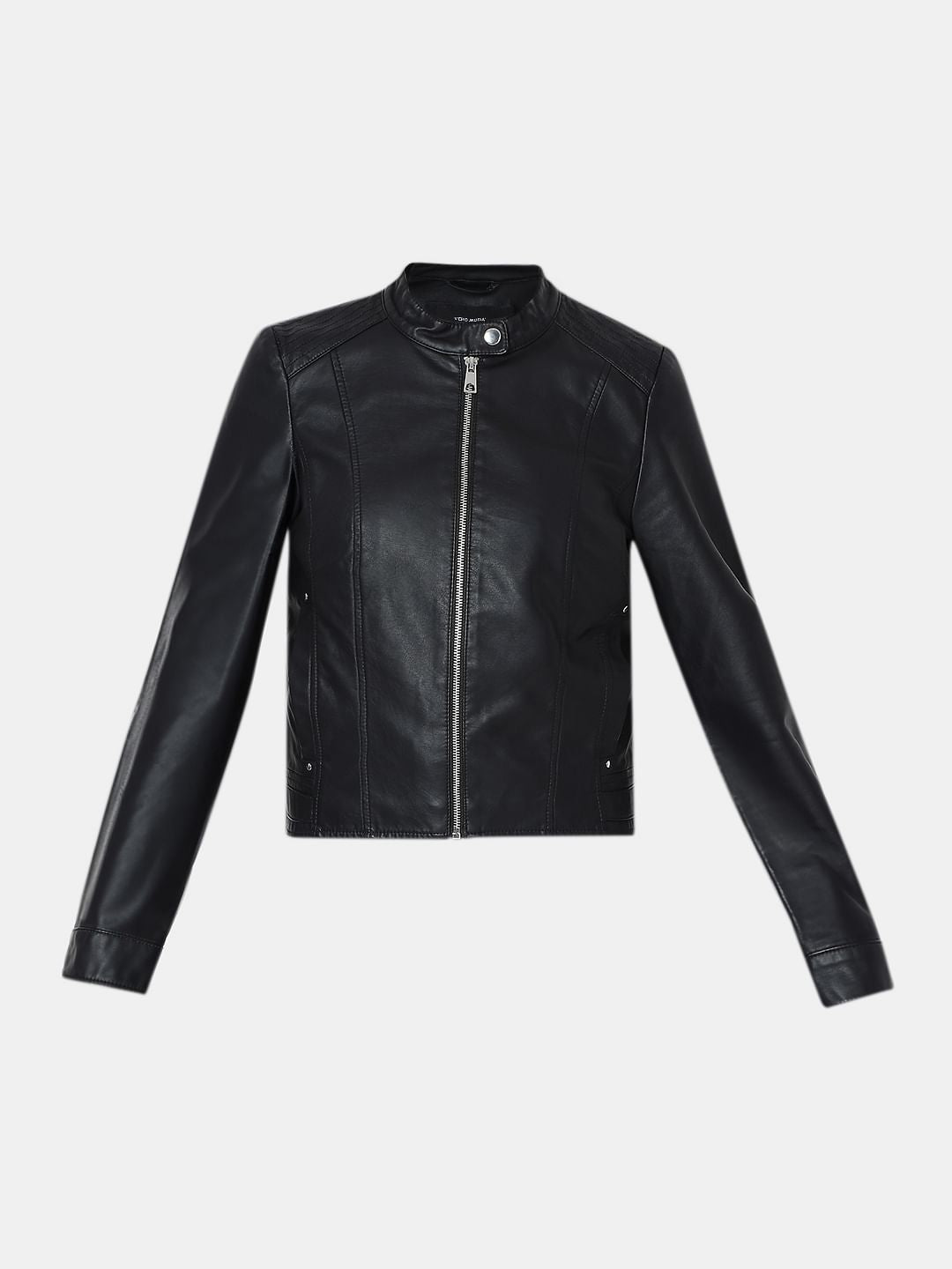Black Faux Leather Biker Jacket