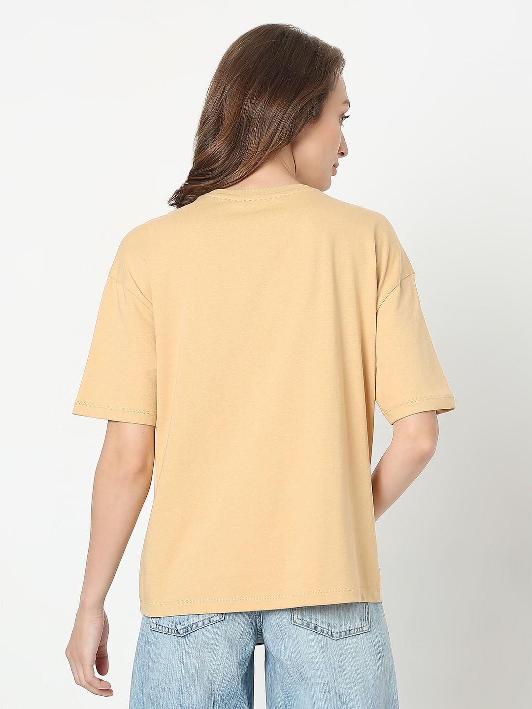 Beige Floral Print T-Shirt