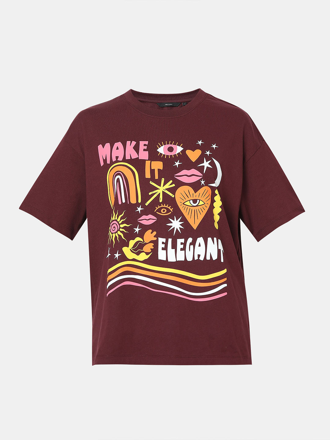 Maroon Graphic Print T-Shirt