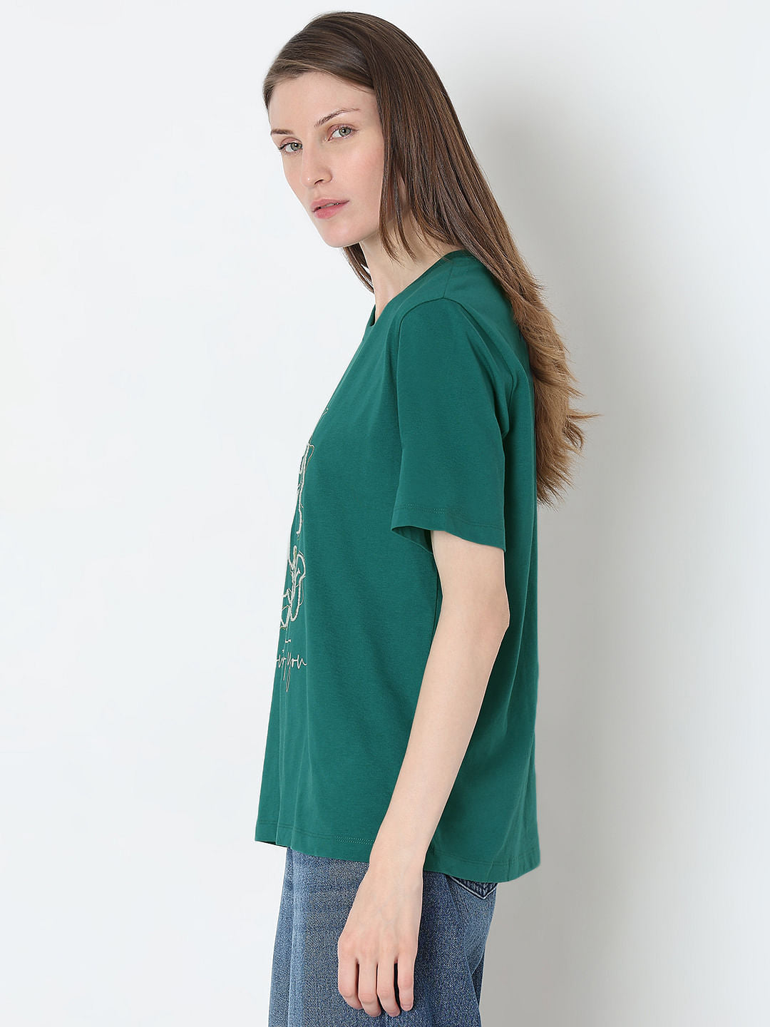 Green Floral Print T-Shirt