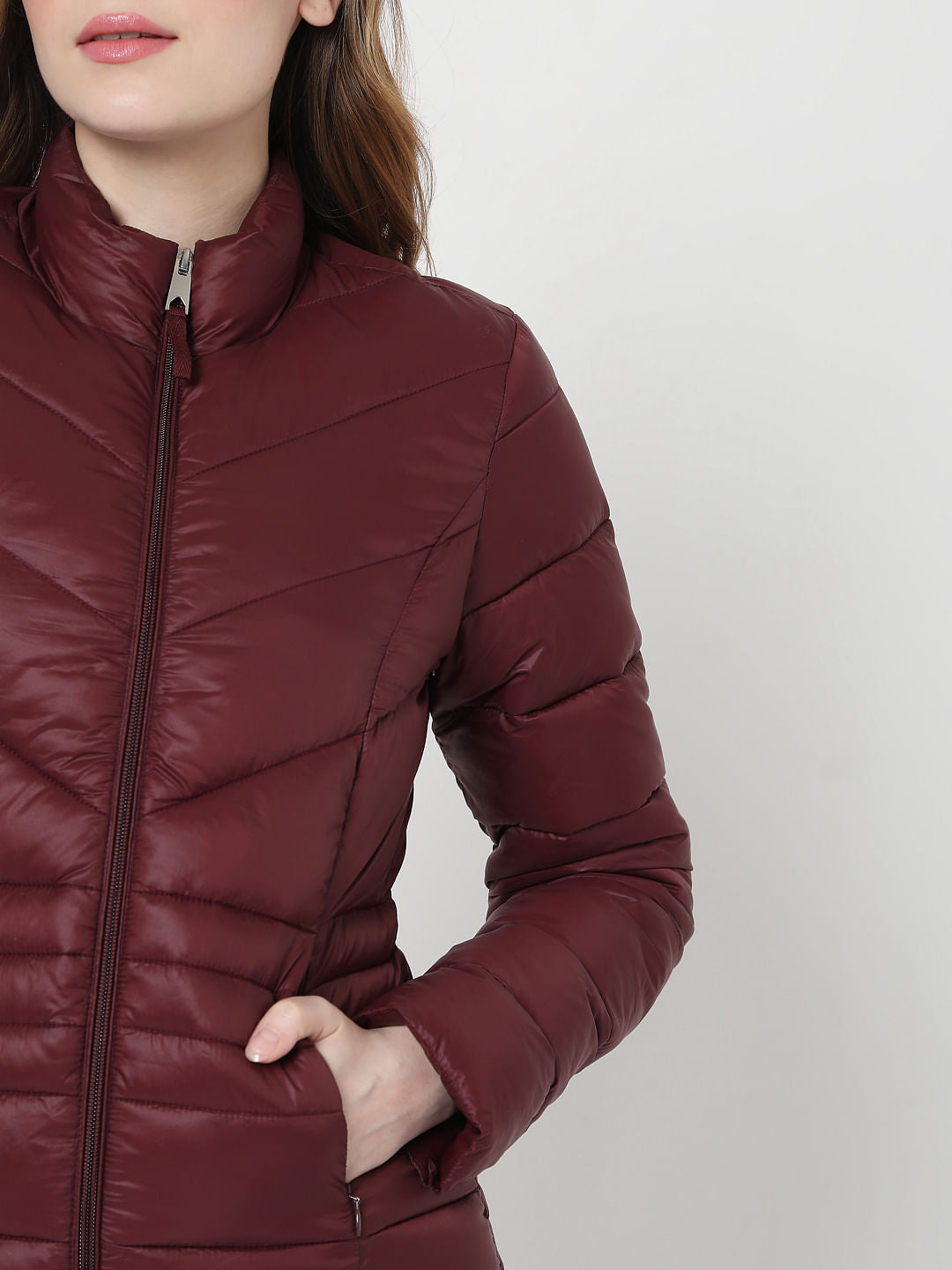 Maroon Puffer Winter Jacket