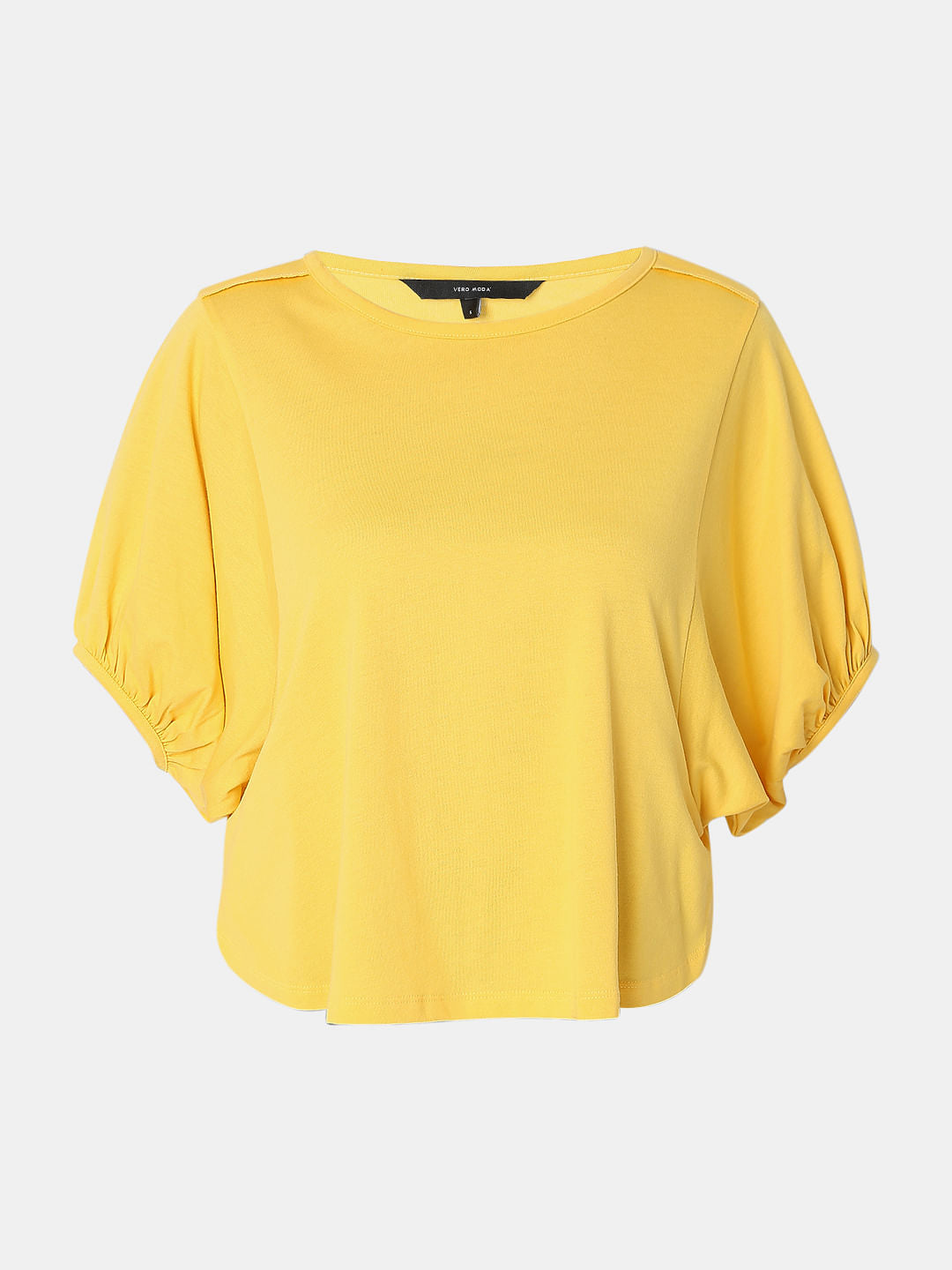 Yellow Puff Sleeves Top