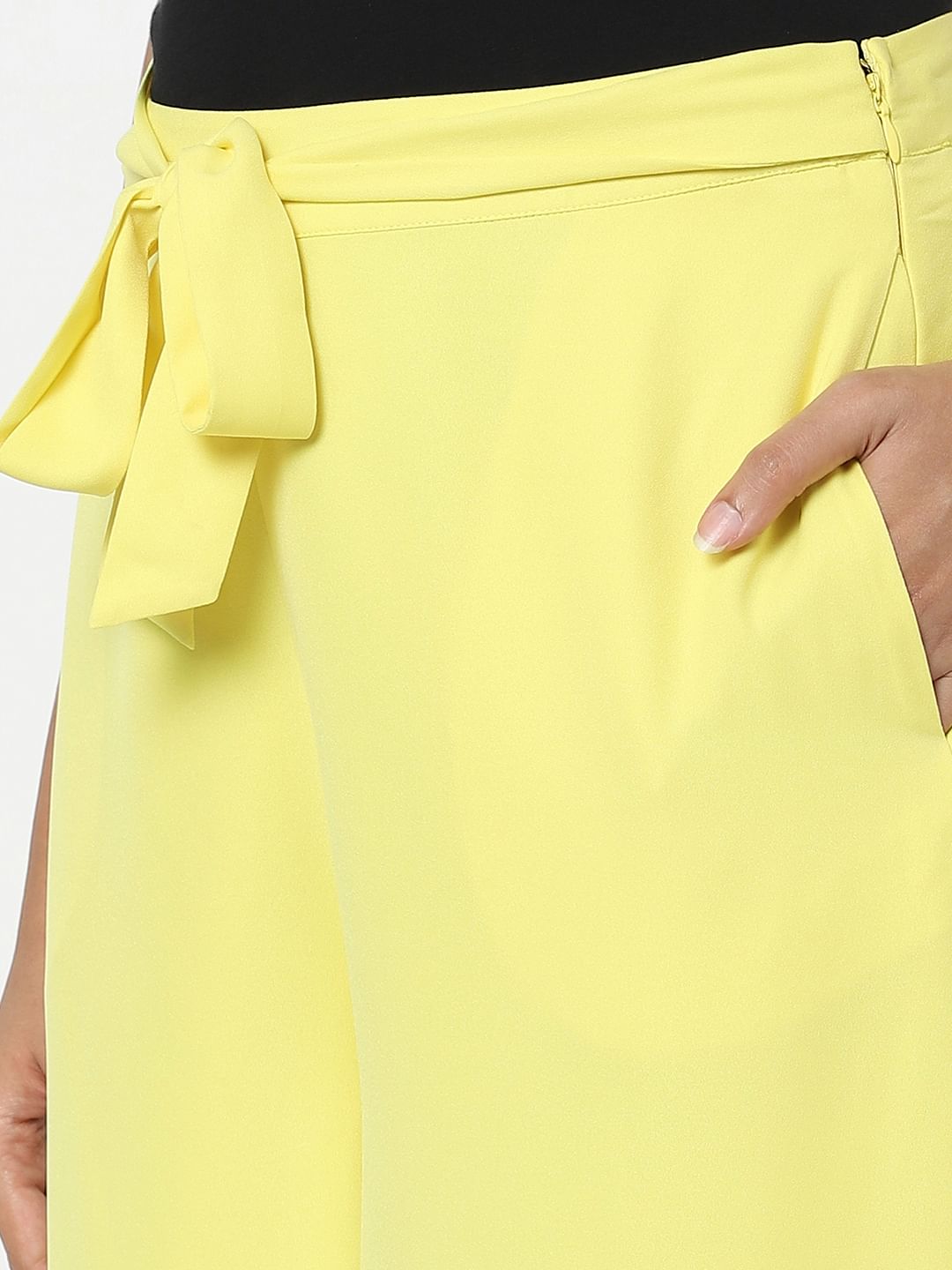 Light Yellow Tie Up Pants