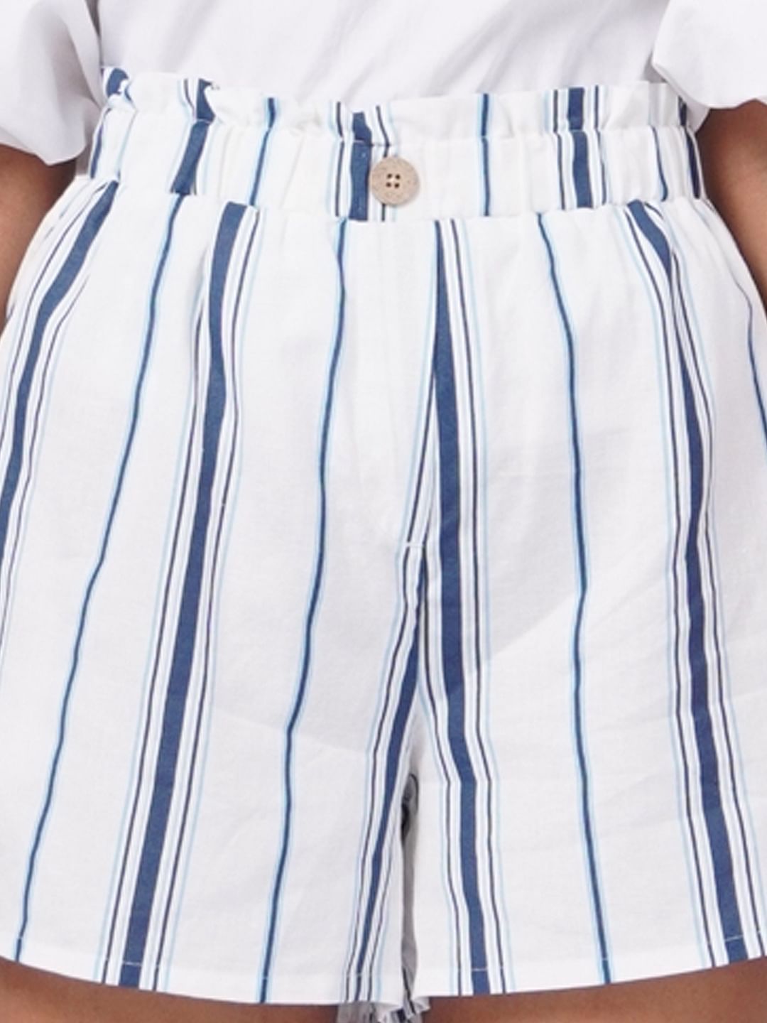 White Striped Shorts