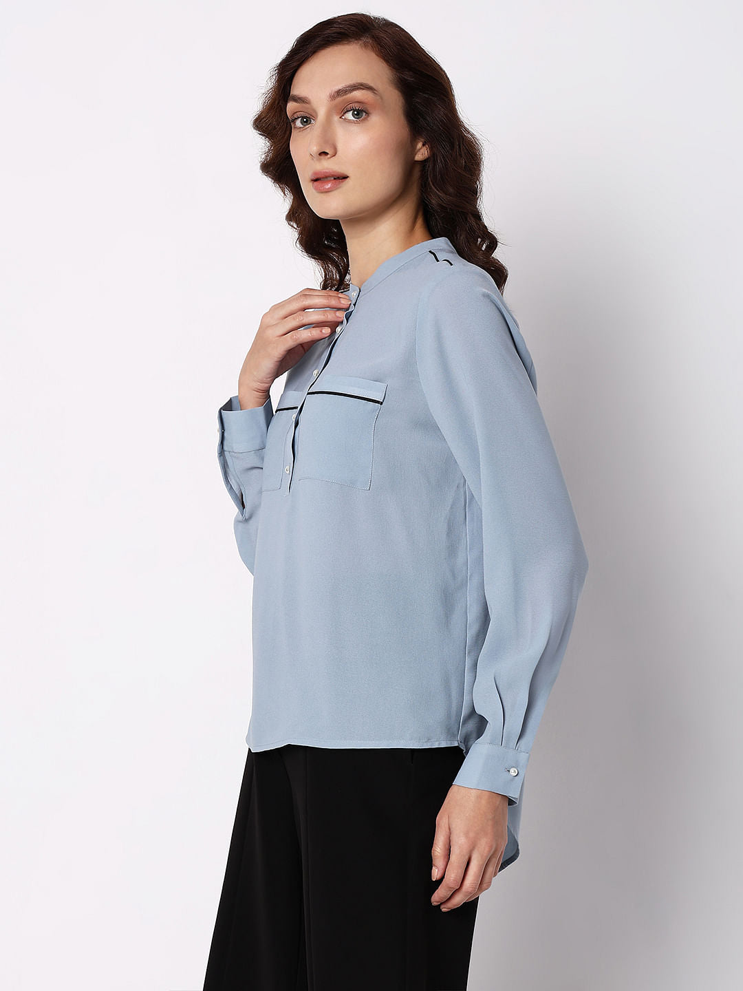 Blue Contrast Tipping Top