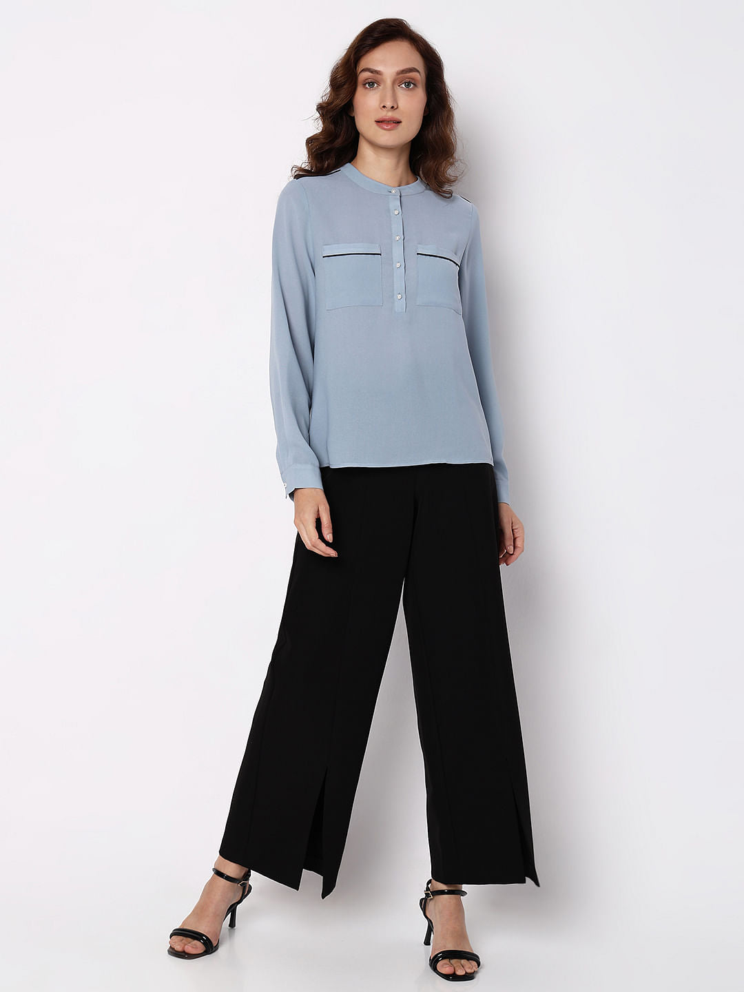 Blue Contrast Tipping Top