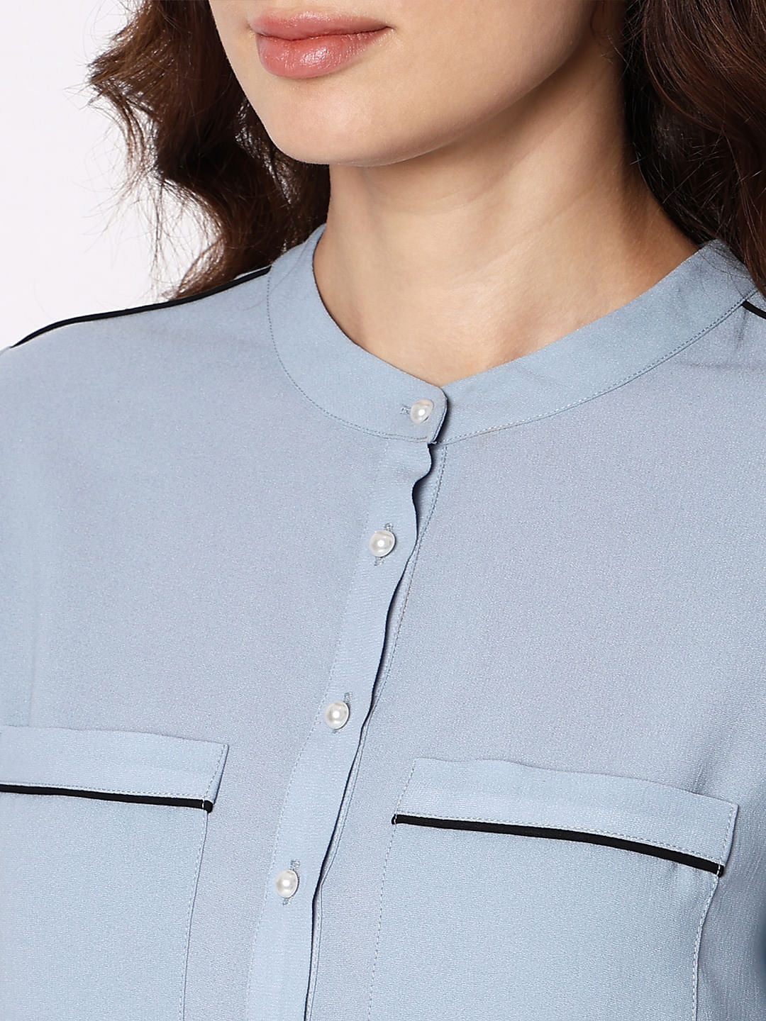 Blue Contrast Tipping Top