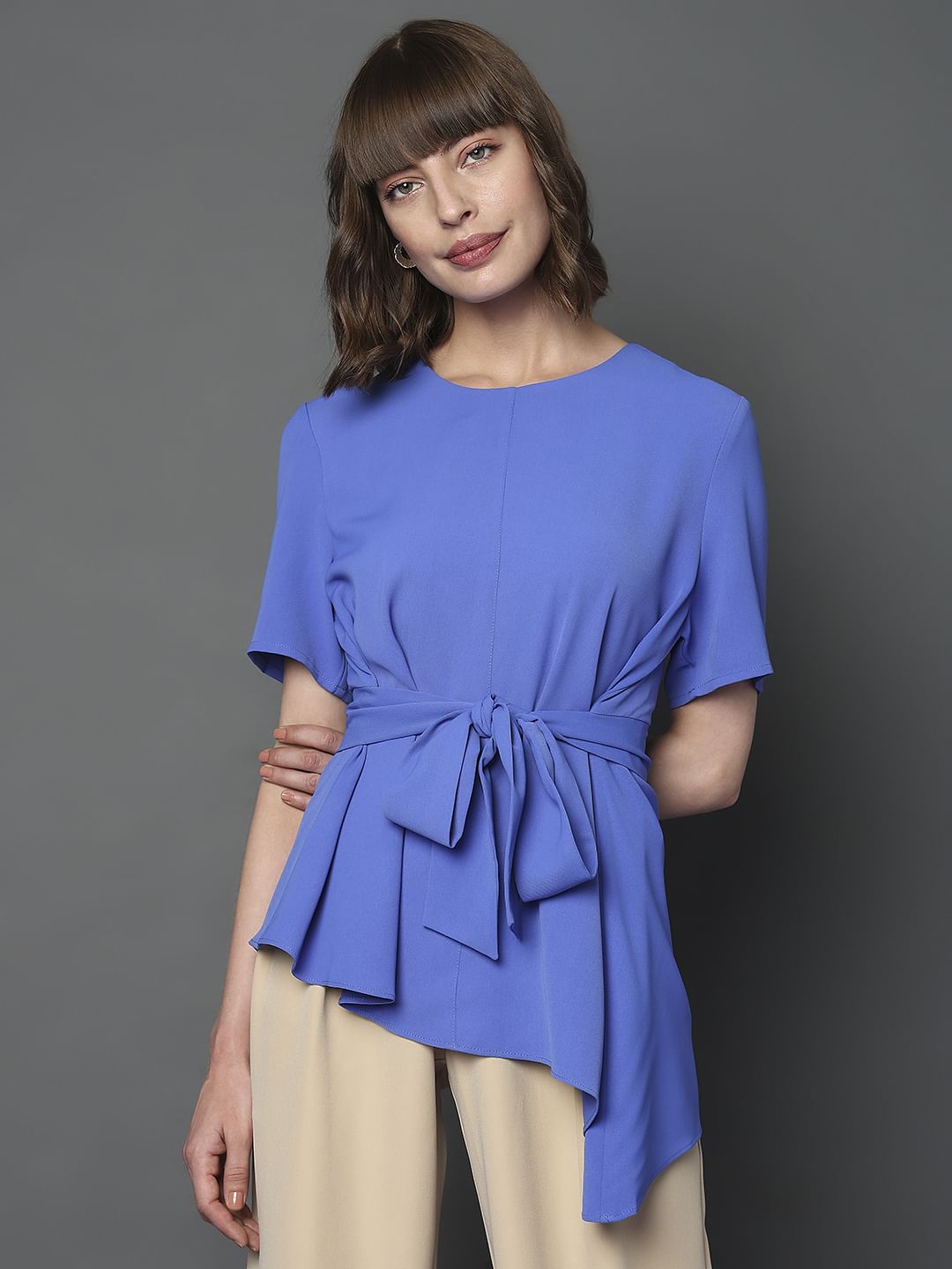 Blue Asymmetrical Top