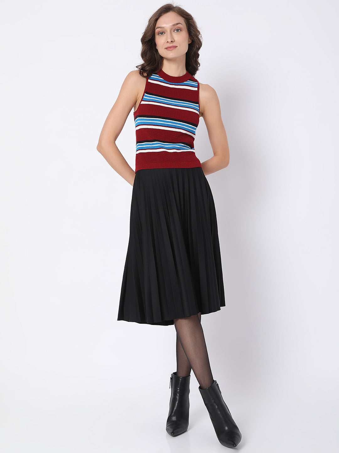 Maroon Striped Top