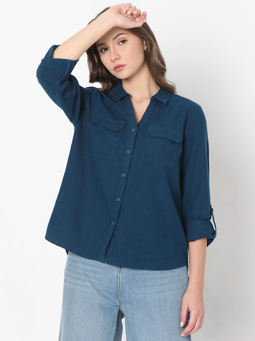Dark Blue Linen Shirt