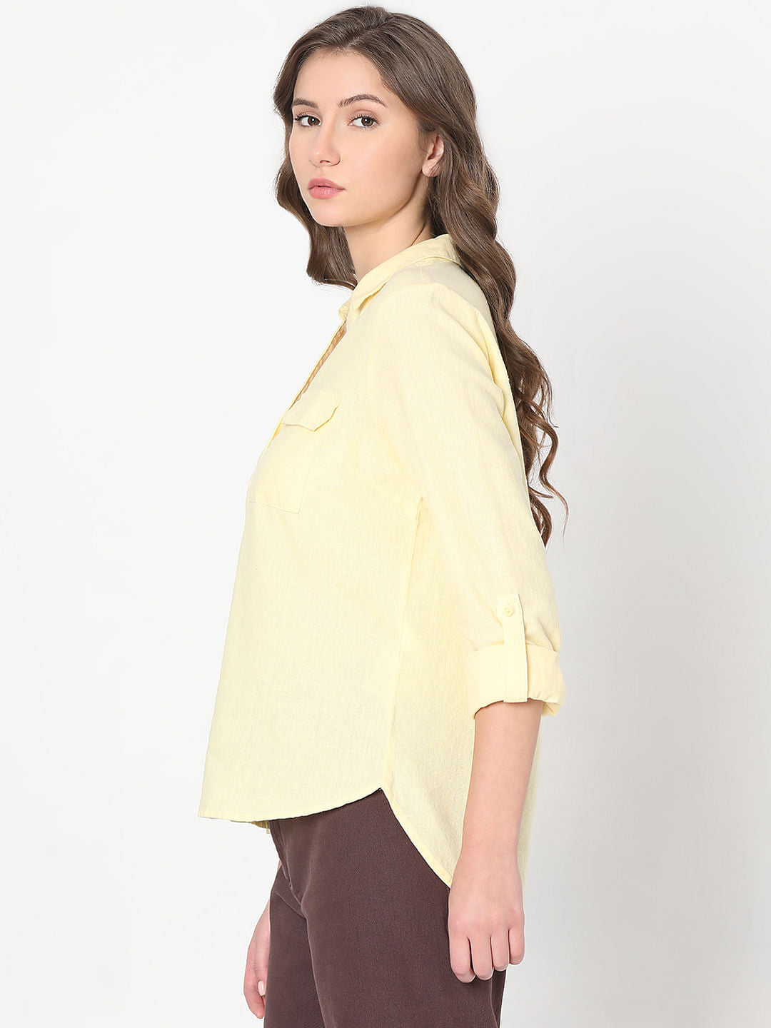 Light Yellow Linen Shirt