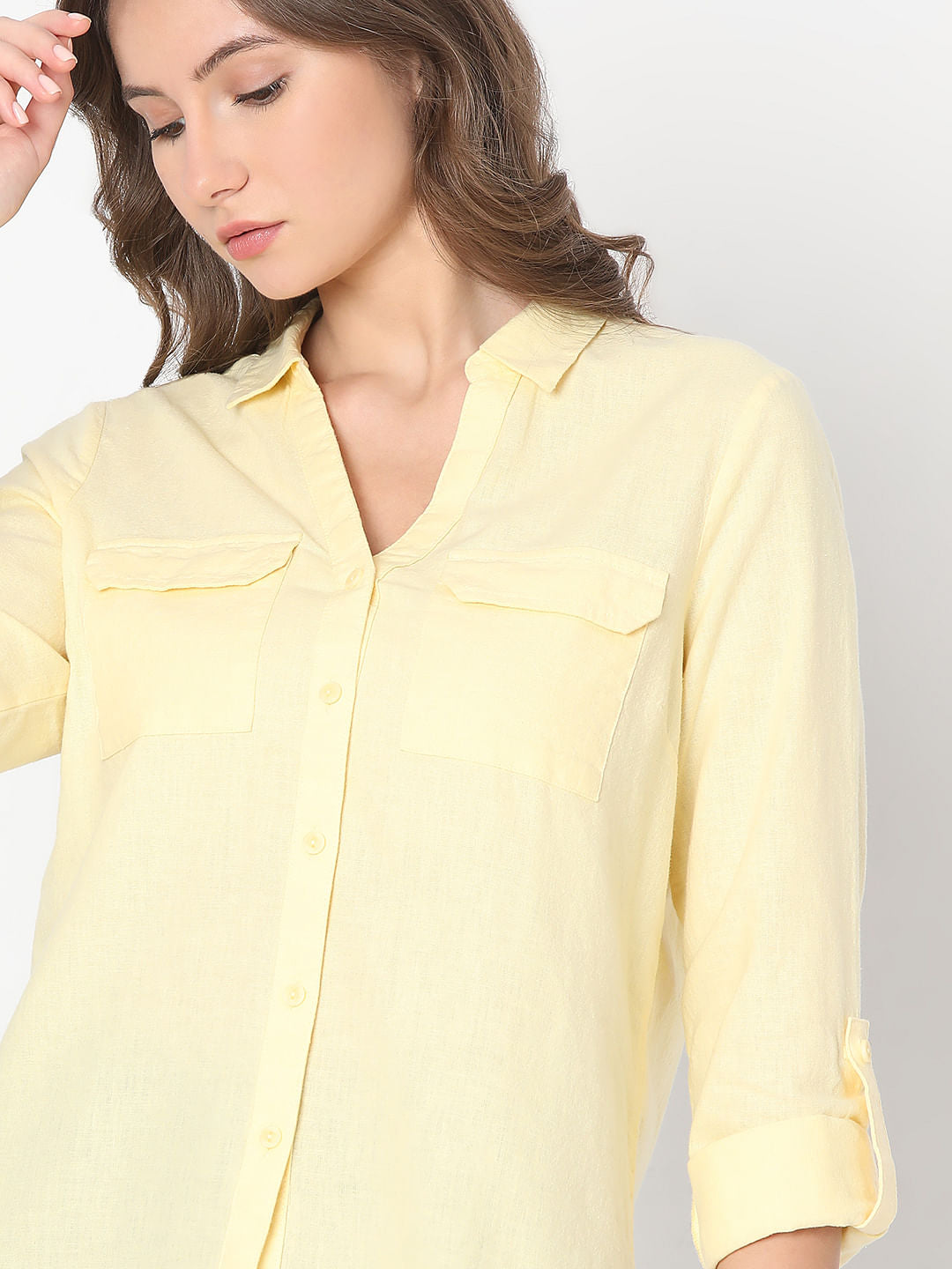 Light Yellow Linen Shirt