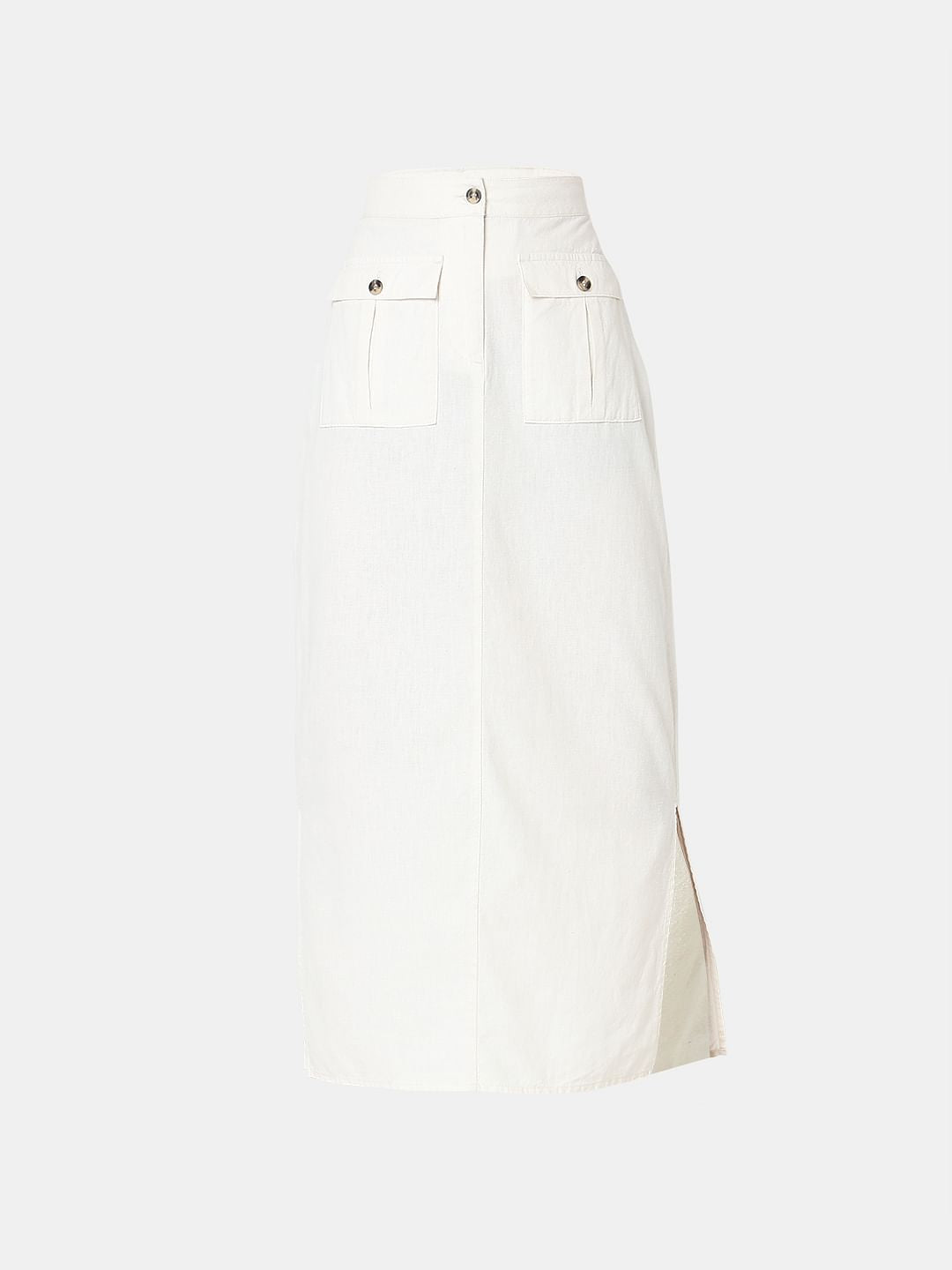 White High Rise Co-Ord Set Skirt