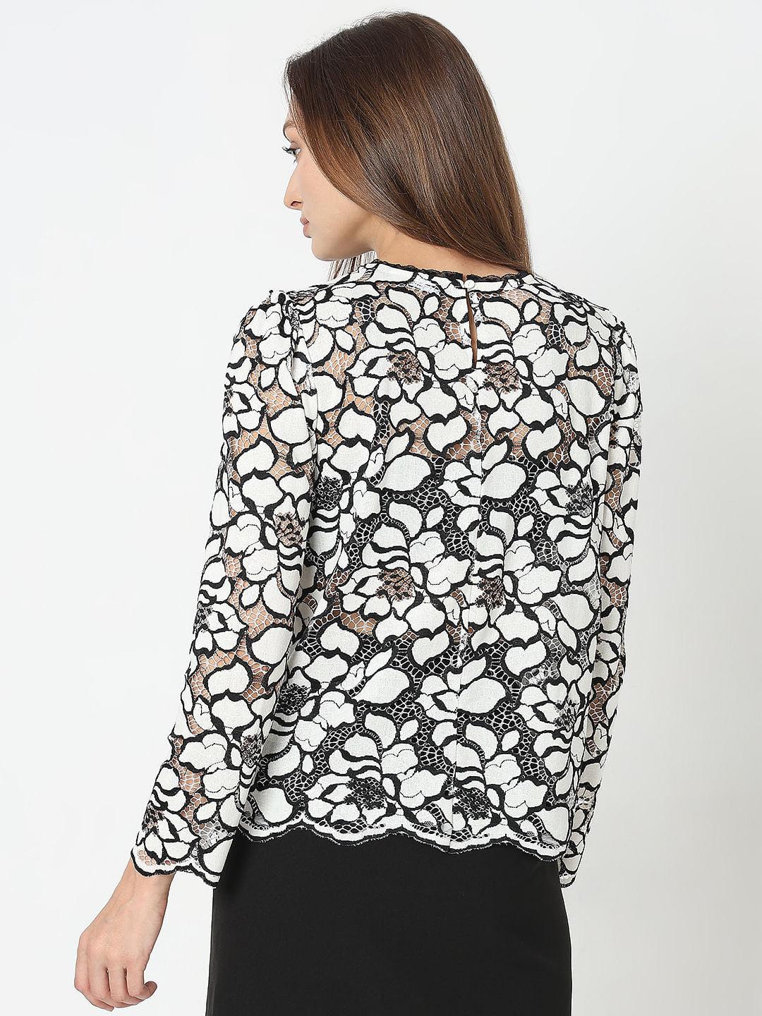 White Floral Lace Top