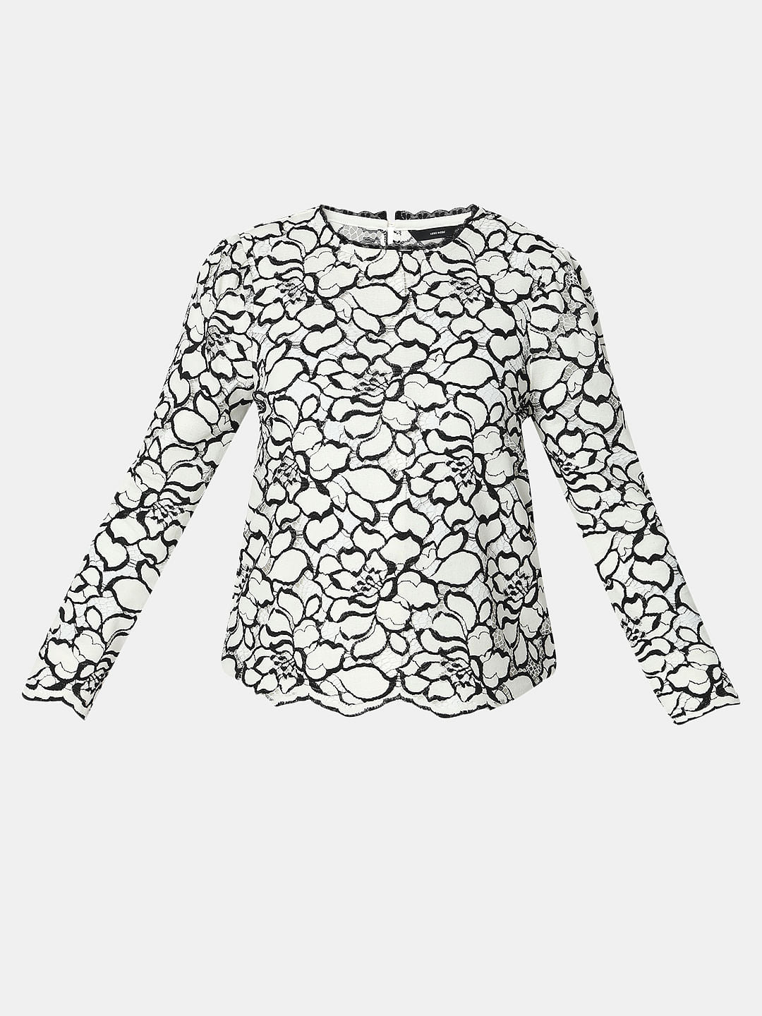 White Floral Lace Top