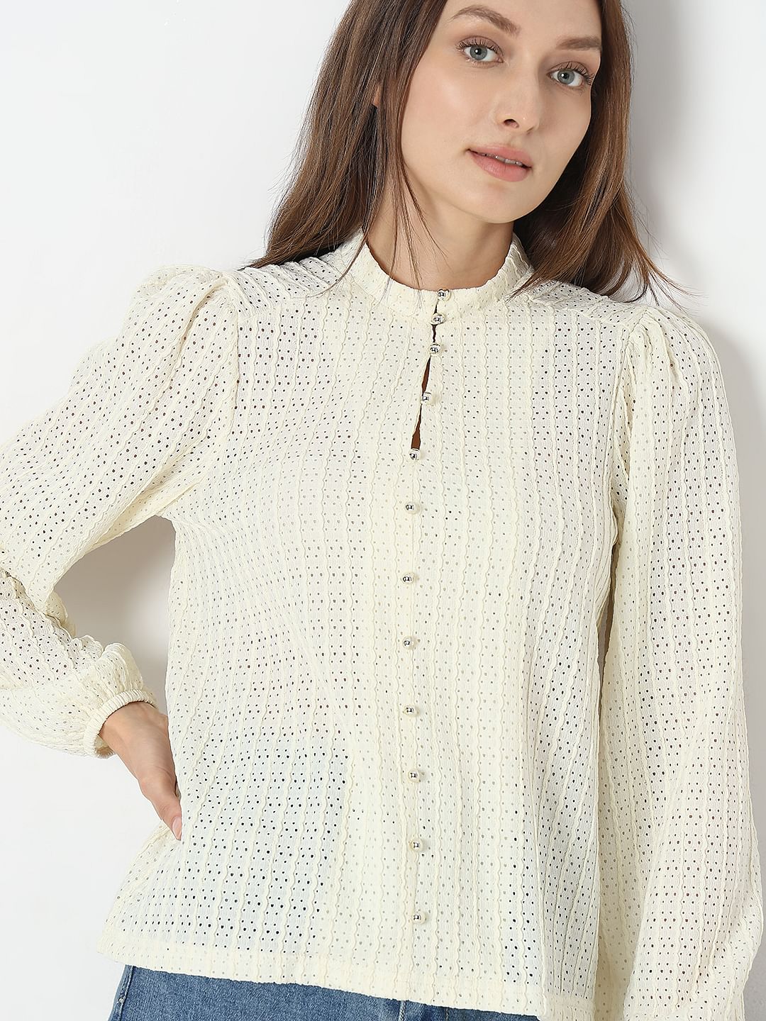 Off-White Lace Top