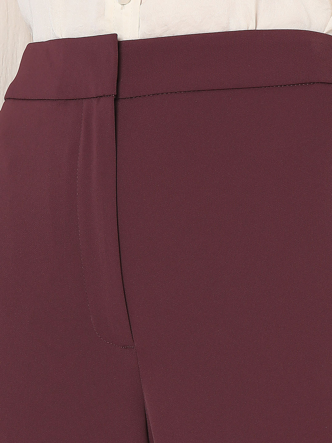Maroon High Rise Pants