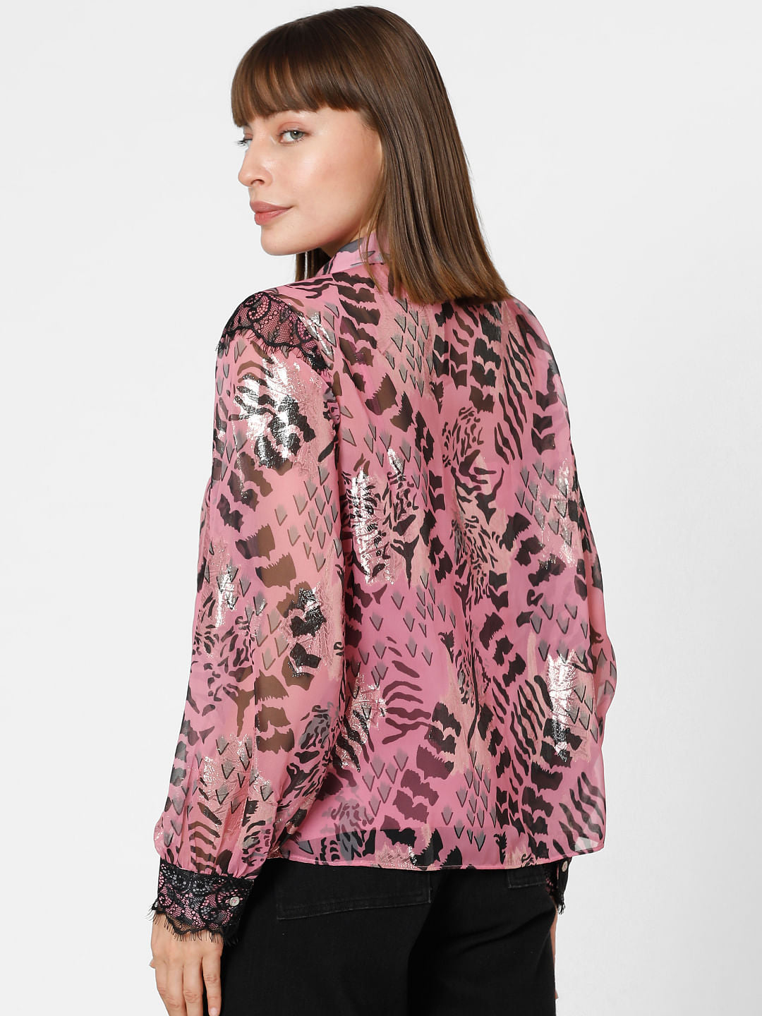 Pink Abstract Print Shirt