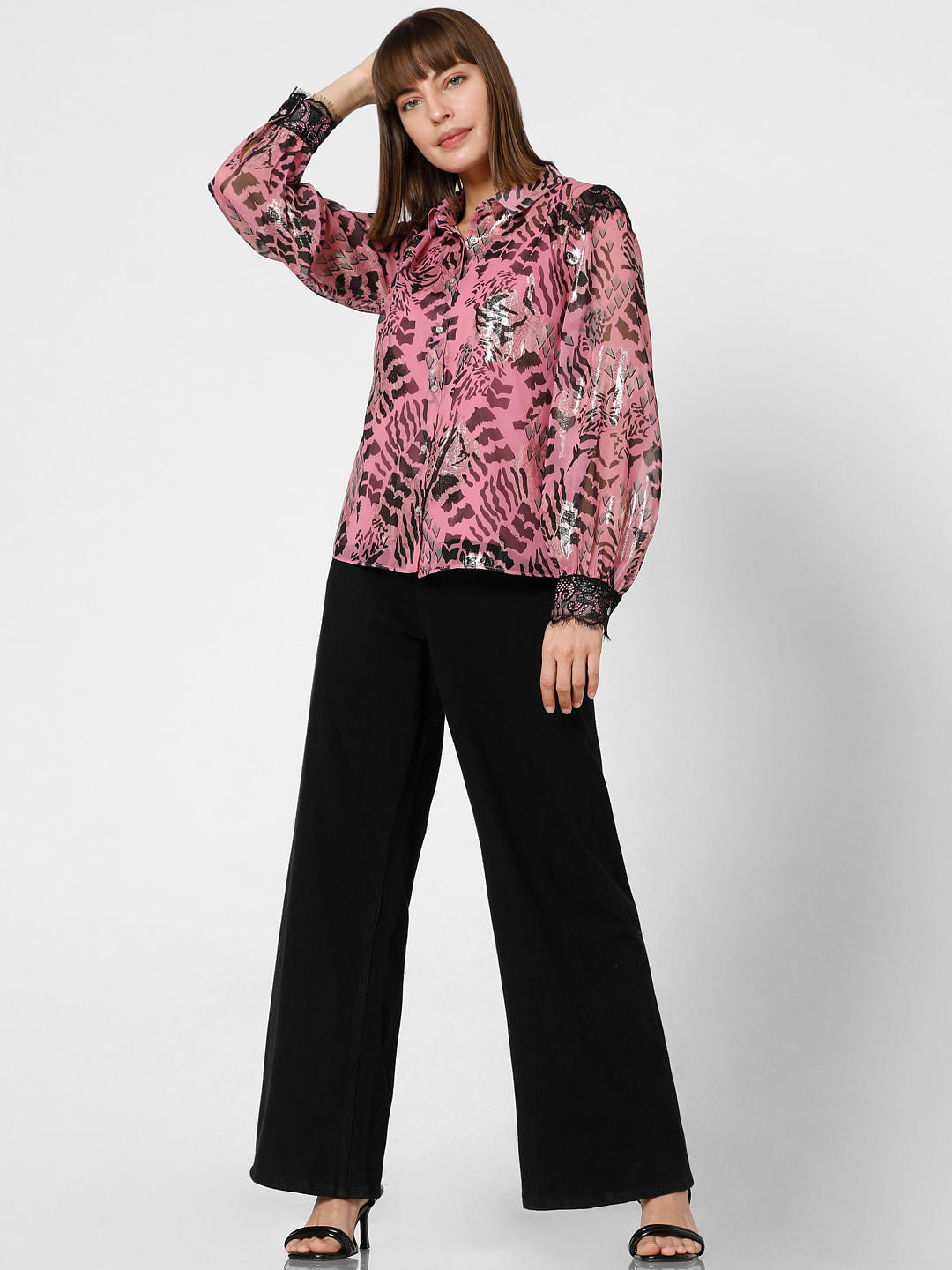 Pink Abstract Print Shirt