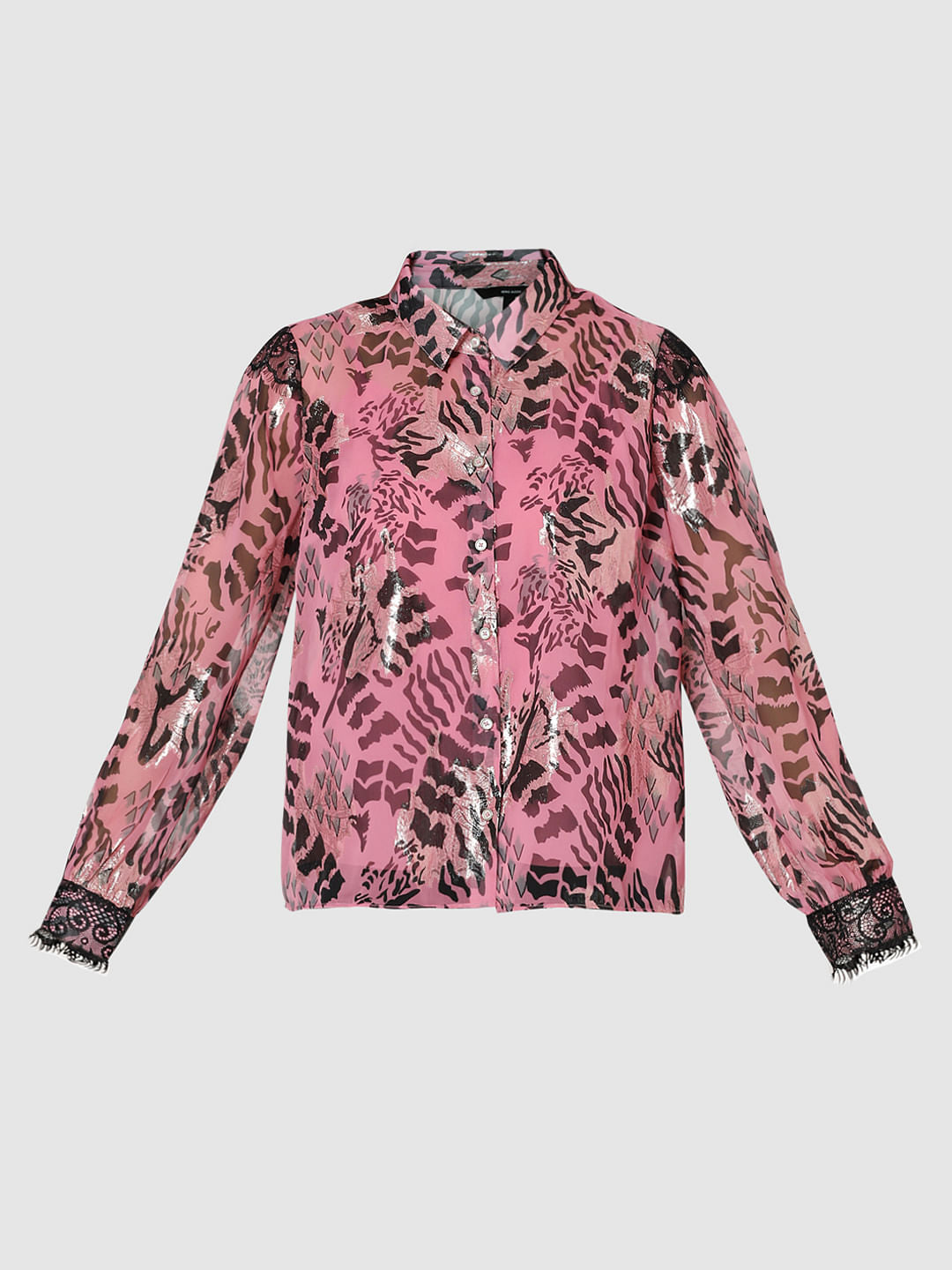Pink Abstract Print Shirt