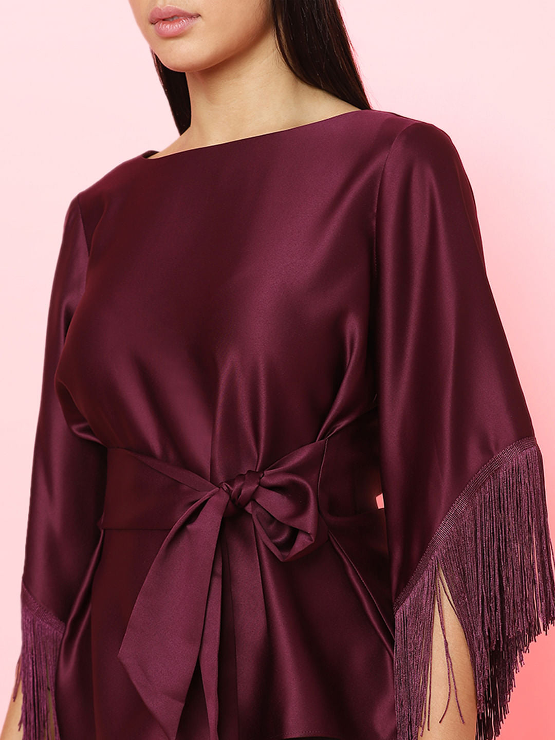 Marquee Dark Purple Fringe Detail Top