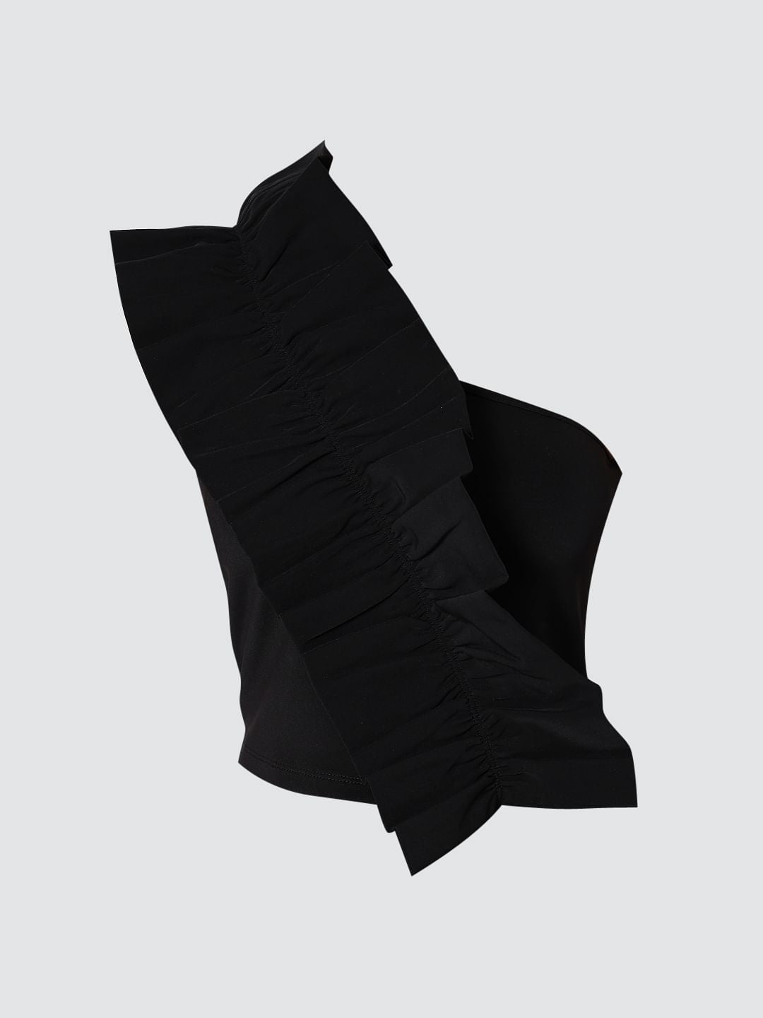 Marquee Black One-Shoulder Crop Top