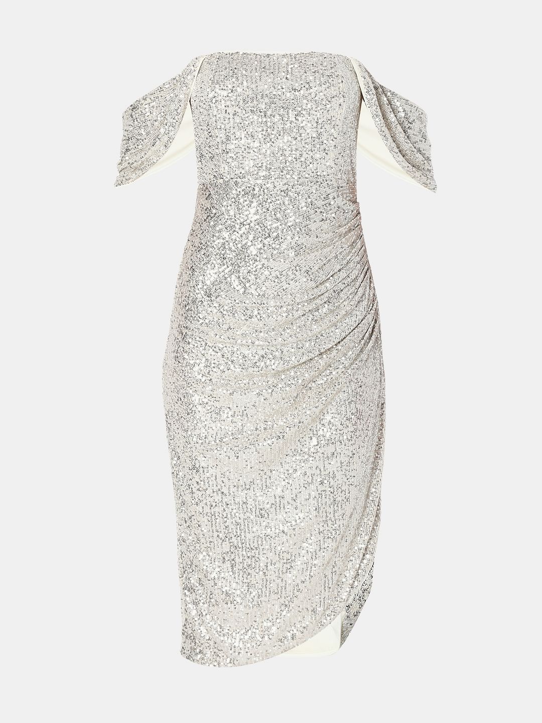 Marquee Off-White Sequin Off-Shoulder Dress