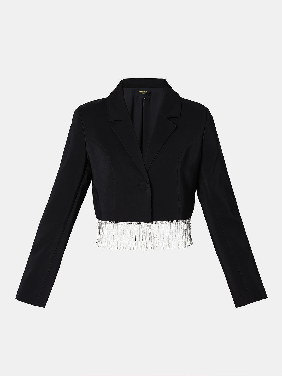 Marquee Black Cropped Embellished8 Co-Ord Set Blazer
