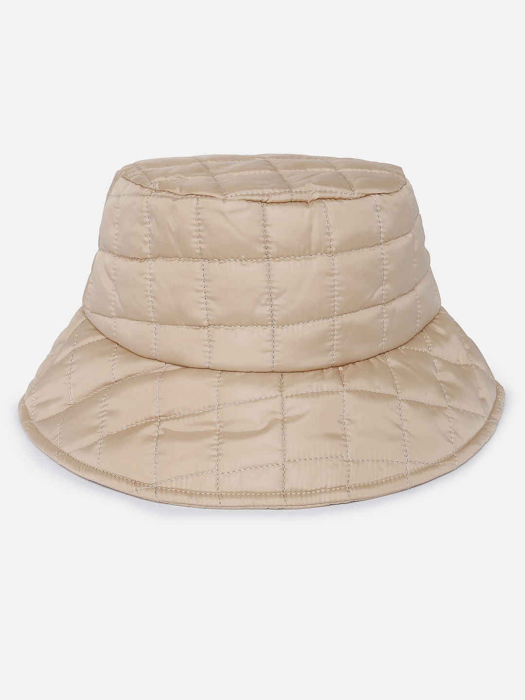 Beige Quilted Bucket Hat