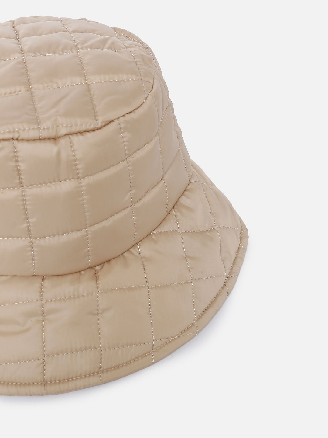 Beige Quilted Bucket Hat