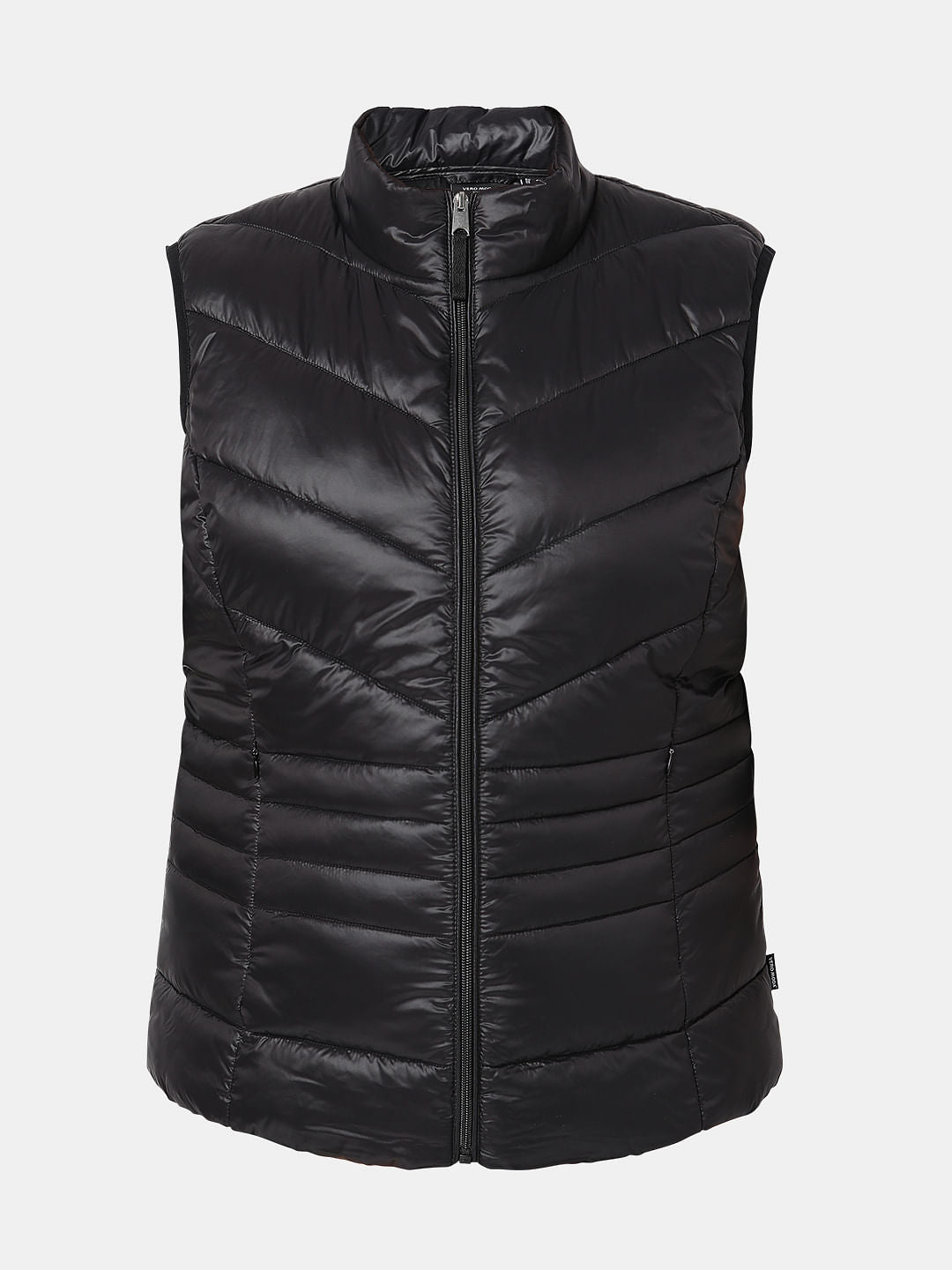Curve Black Sleeveless Puffer Jacket