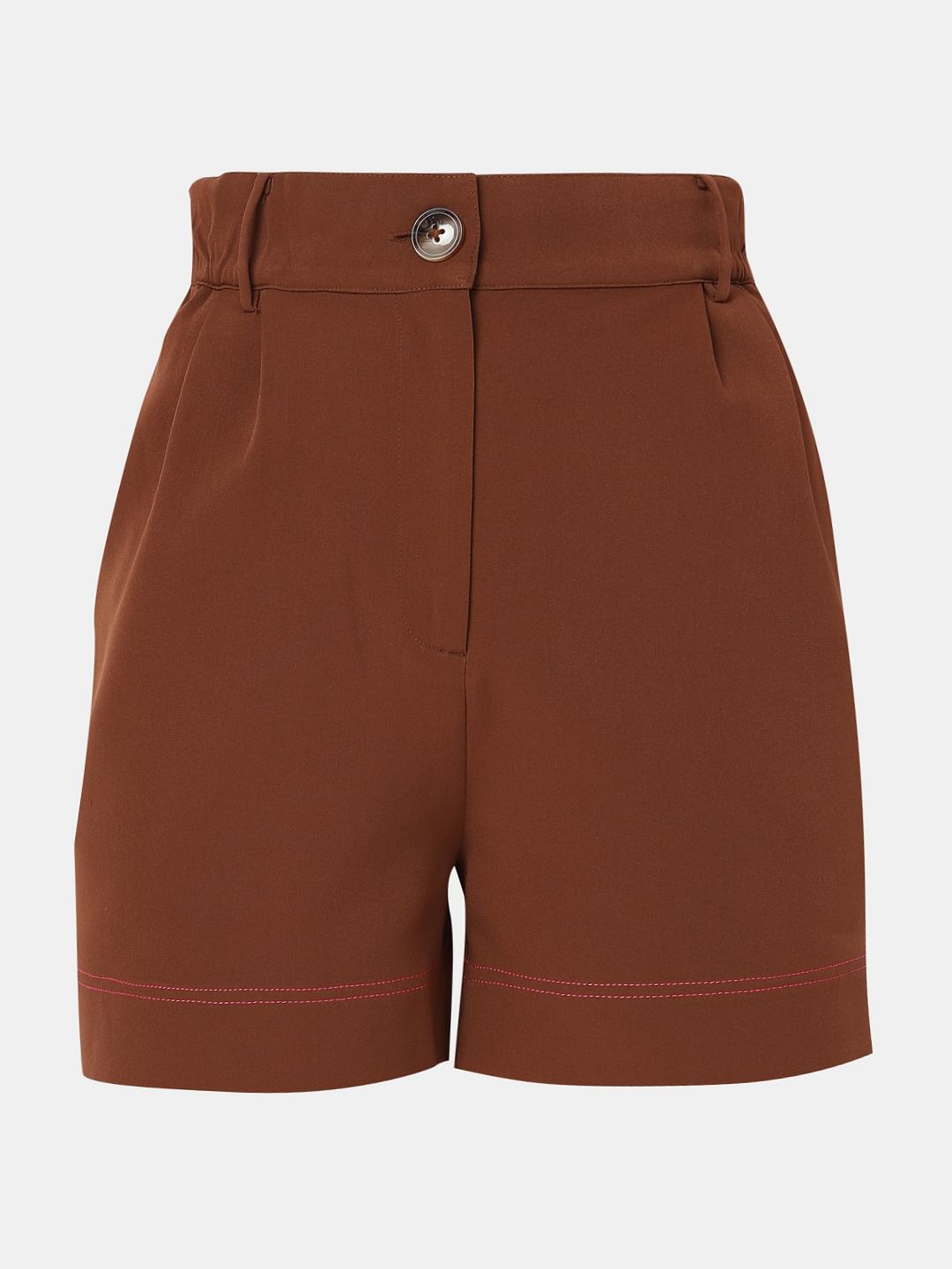 Dark Brown High Rise Shorts