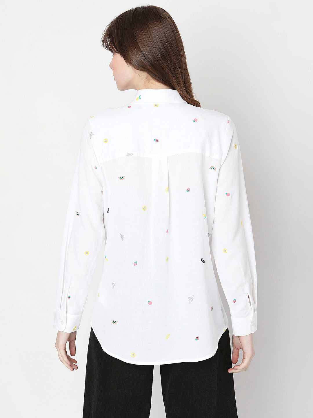 White Ditsy Printed Shirt
