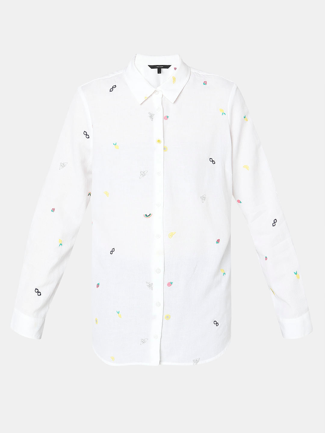 White Ditsy Printed Shirt