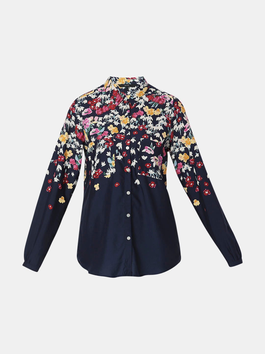 Blue Floral Full Sleeves Shirt
