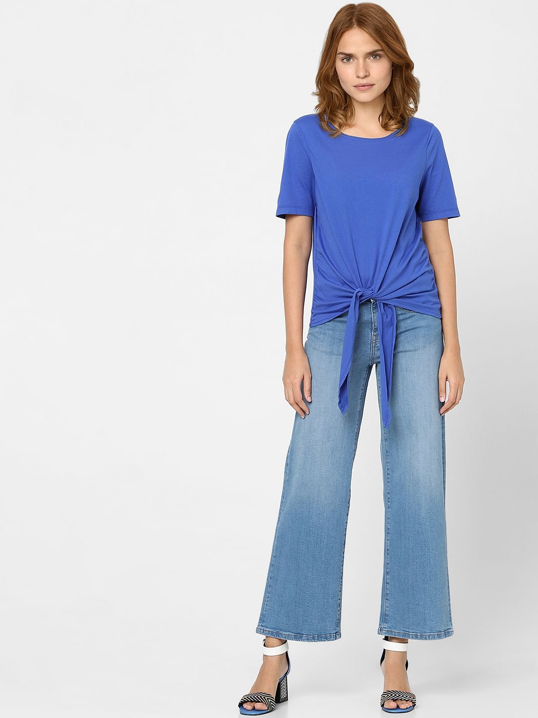 Blue Tie Up T-Shirt