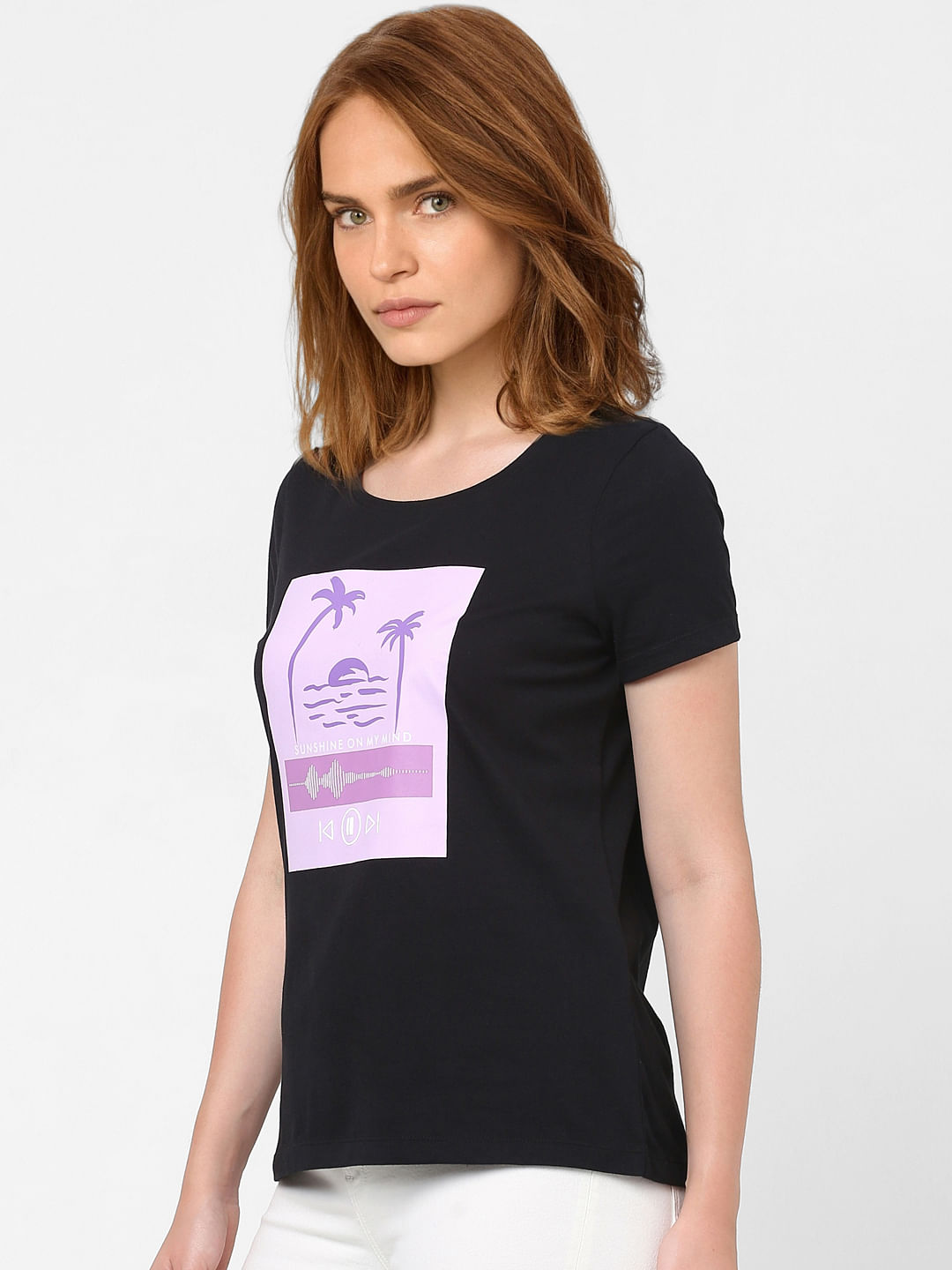 Black Graphic Print T-Shirt