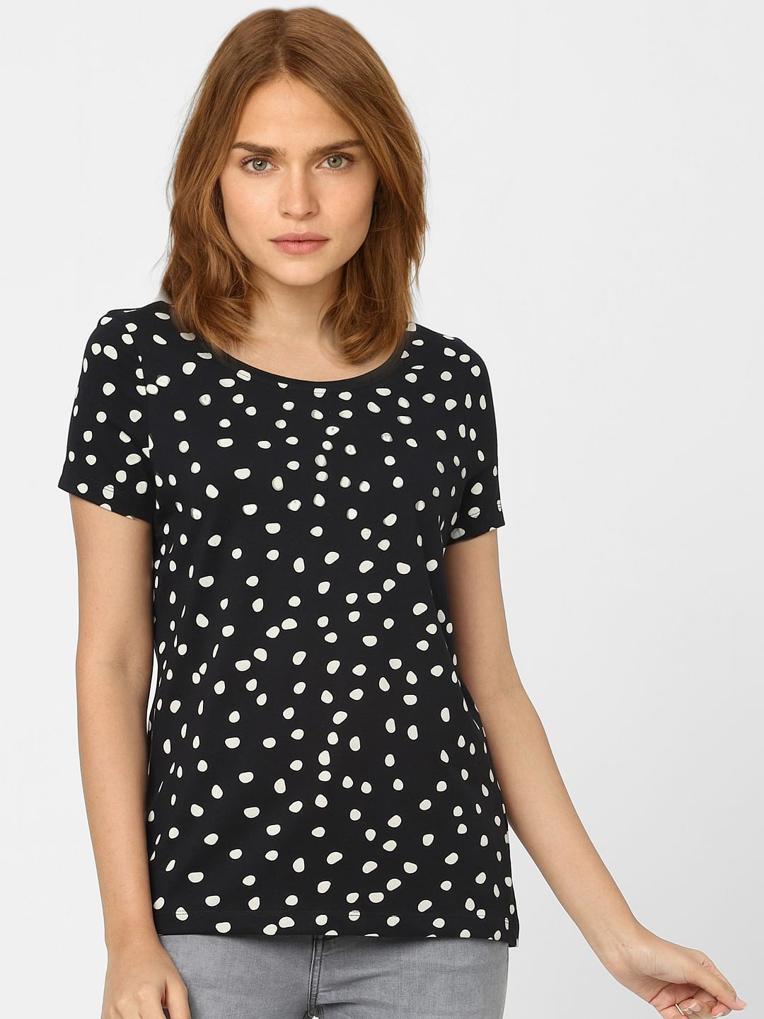 Black Polka Dot Top