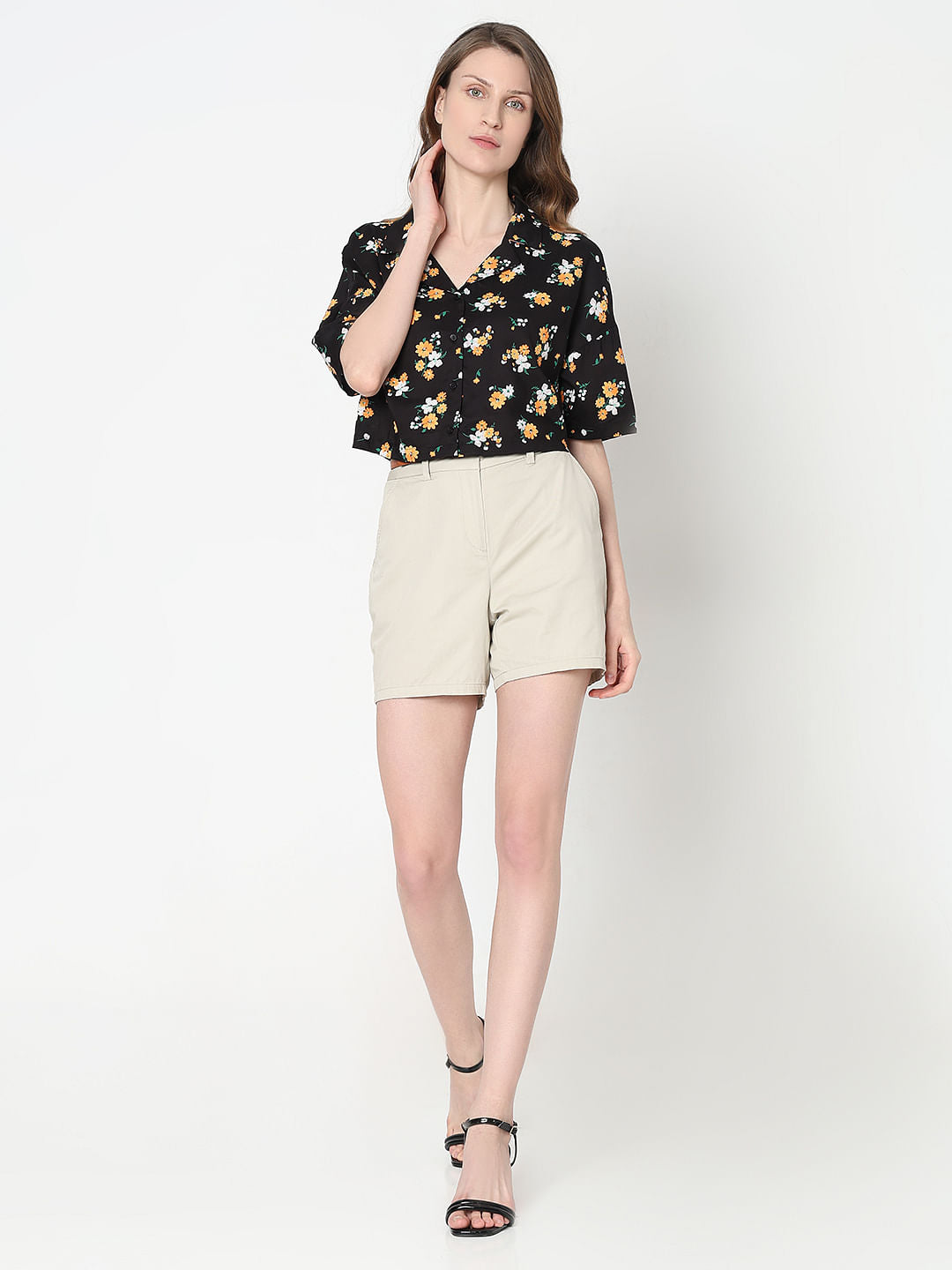 Black Floral Print Shirt