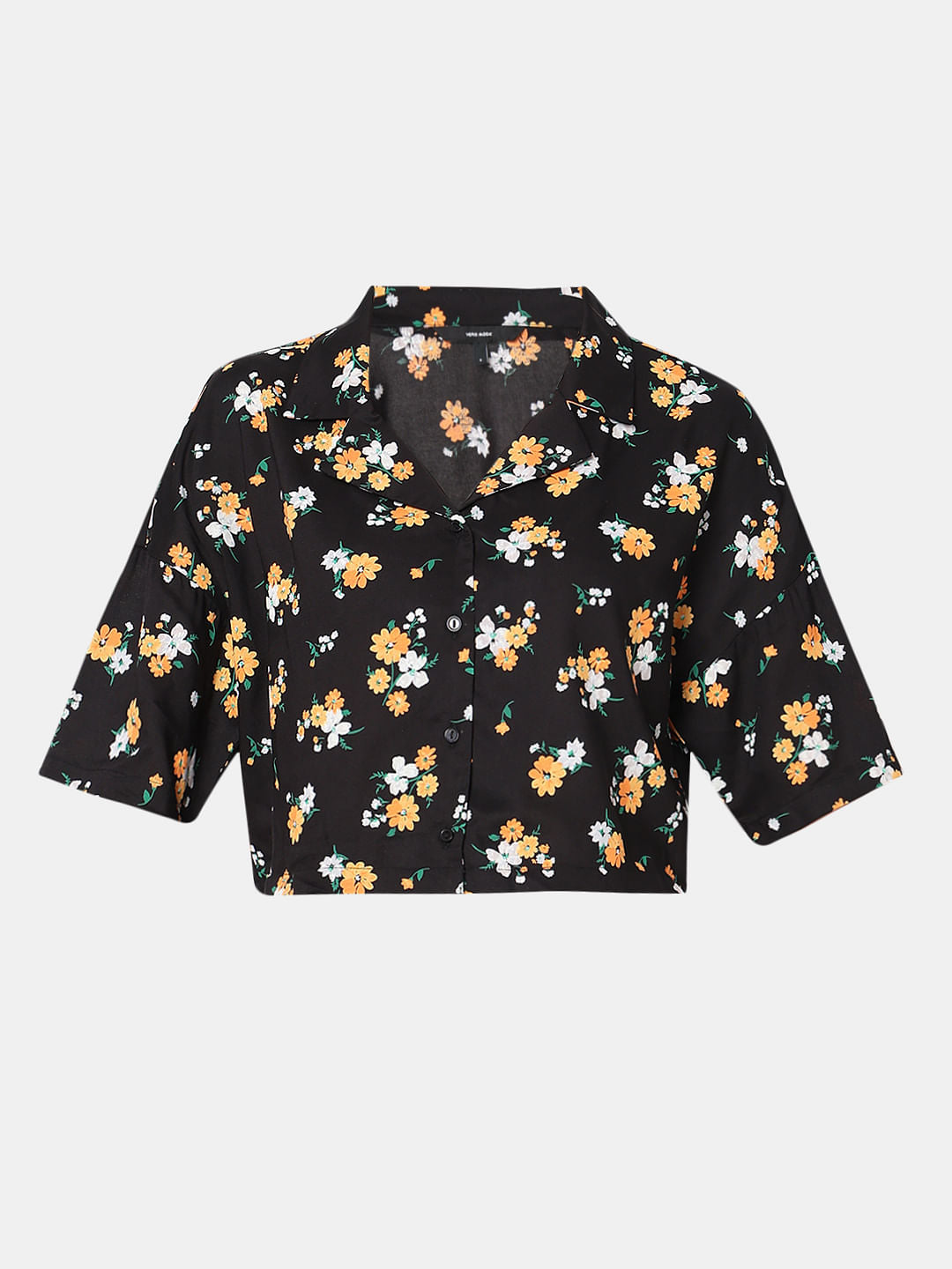Black Floral Print Shirt